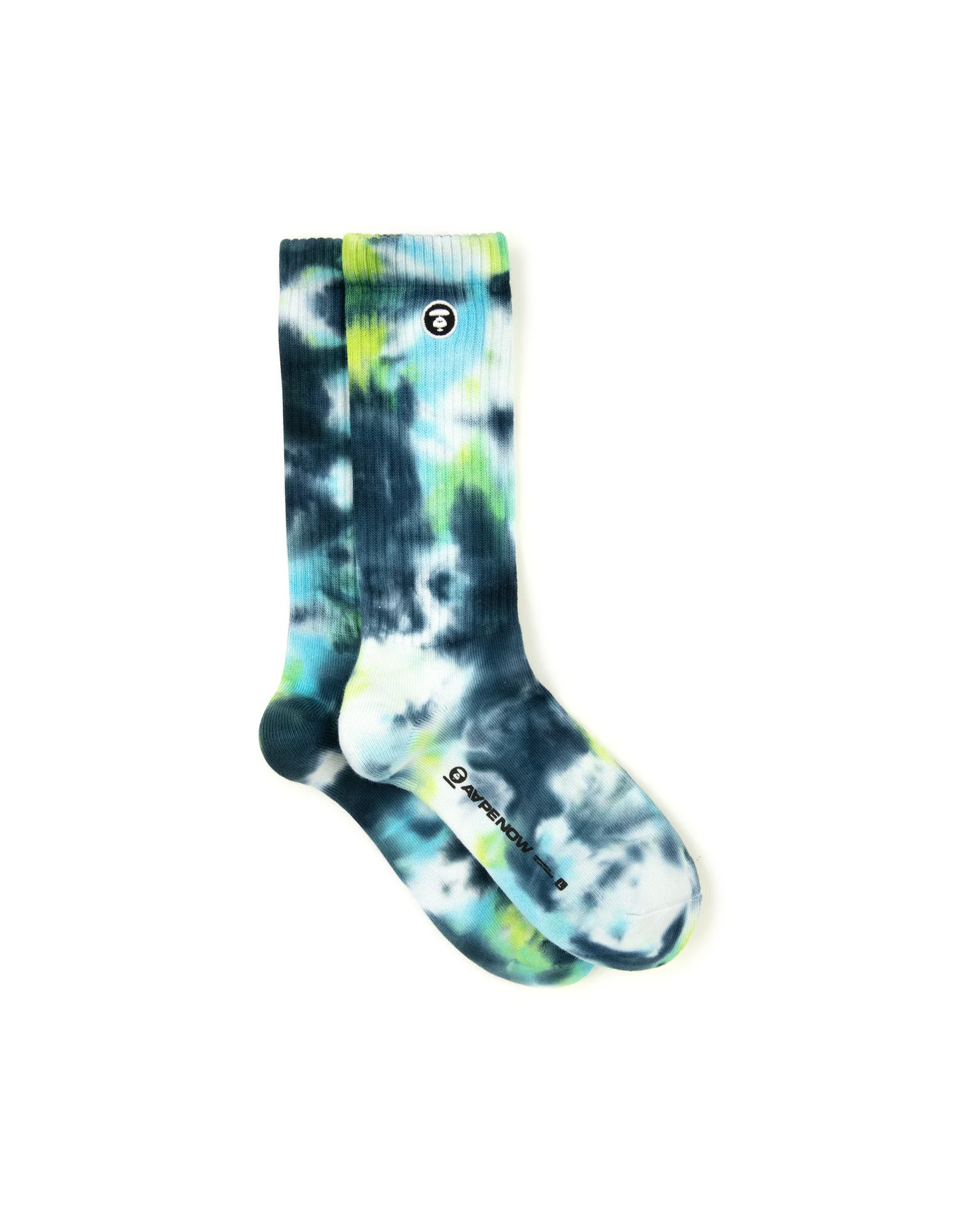 AAPENOW moonface logo tie-dye crew socks - Image 7