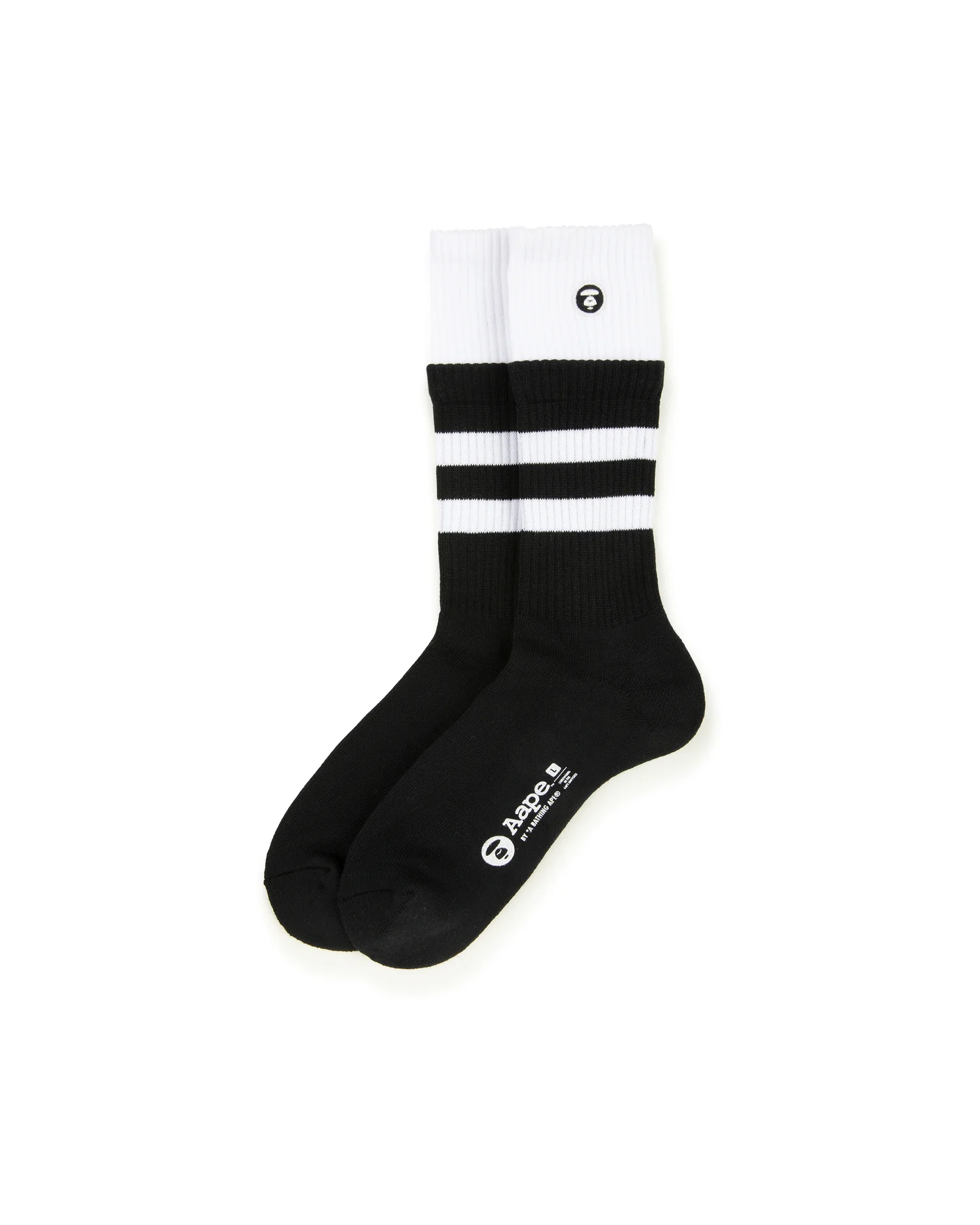 Moonface logo striped crew socks
