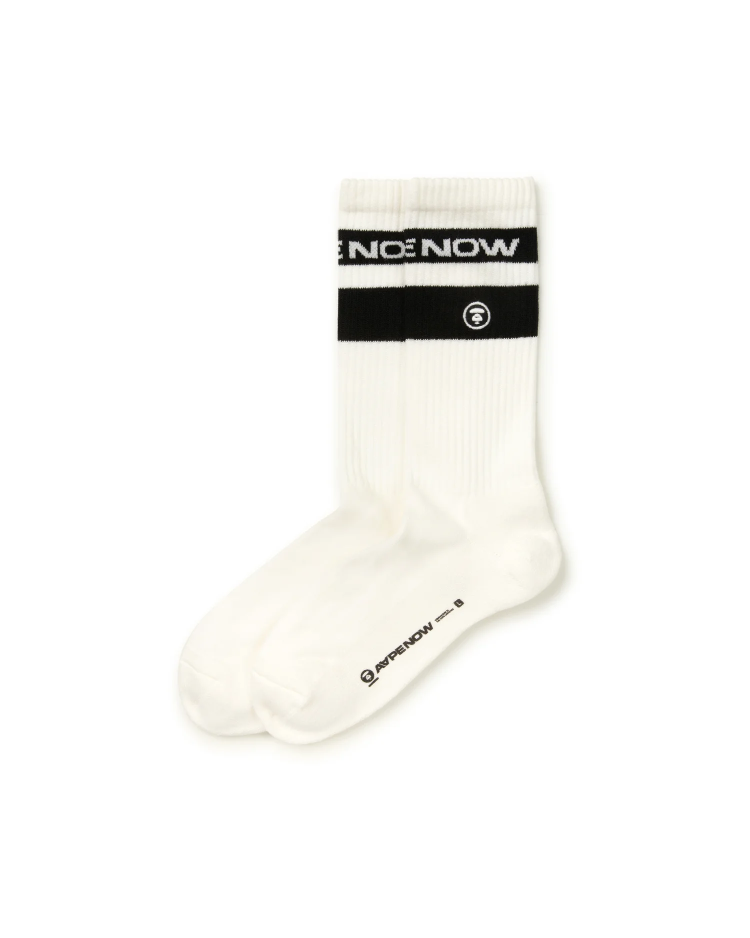 AAPENOW moonface logo striped socks