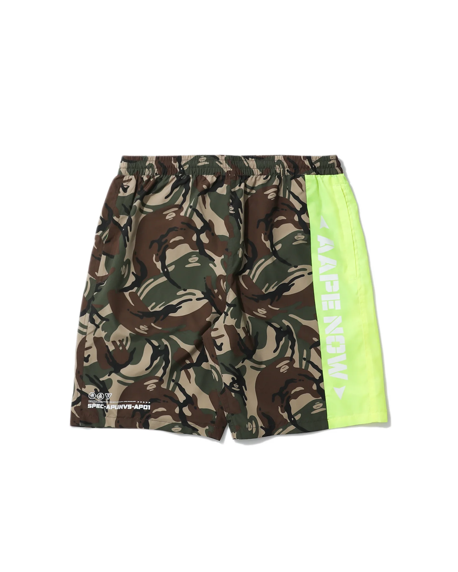 Neon colour block logo shorts