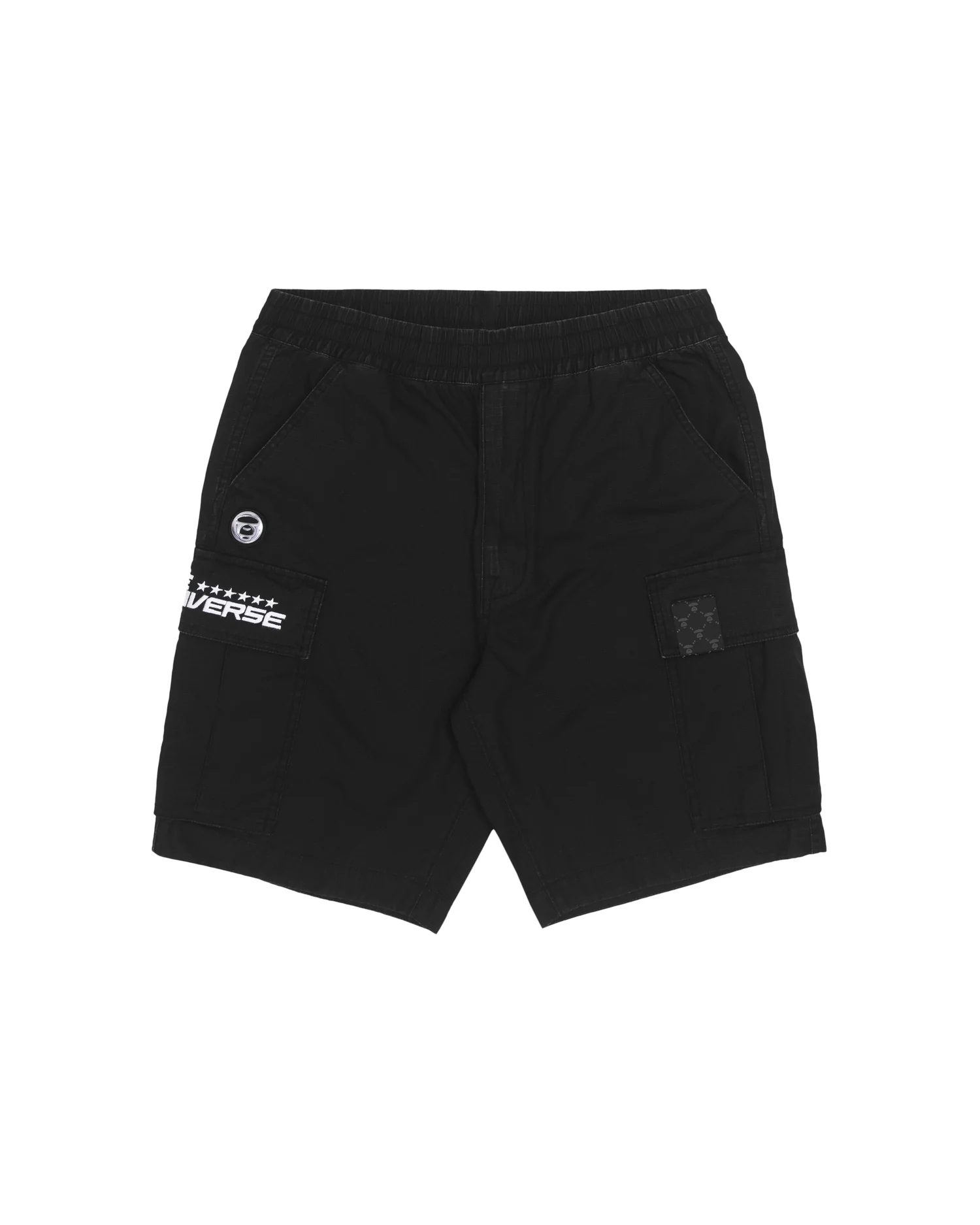Moonface patch cargo shorts