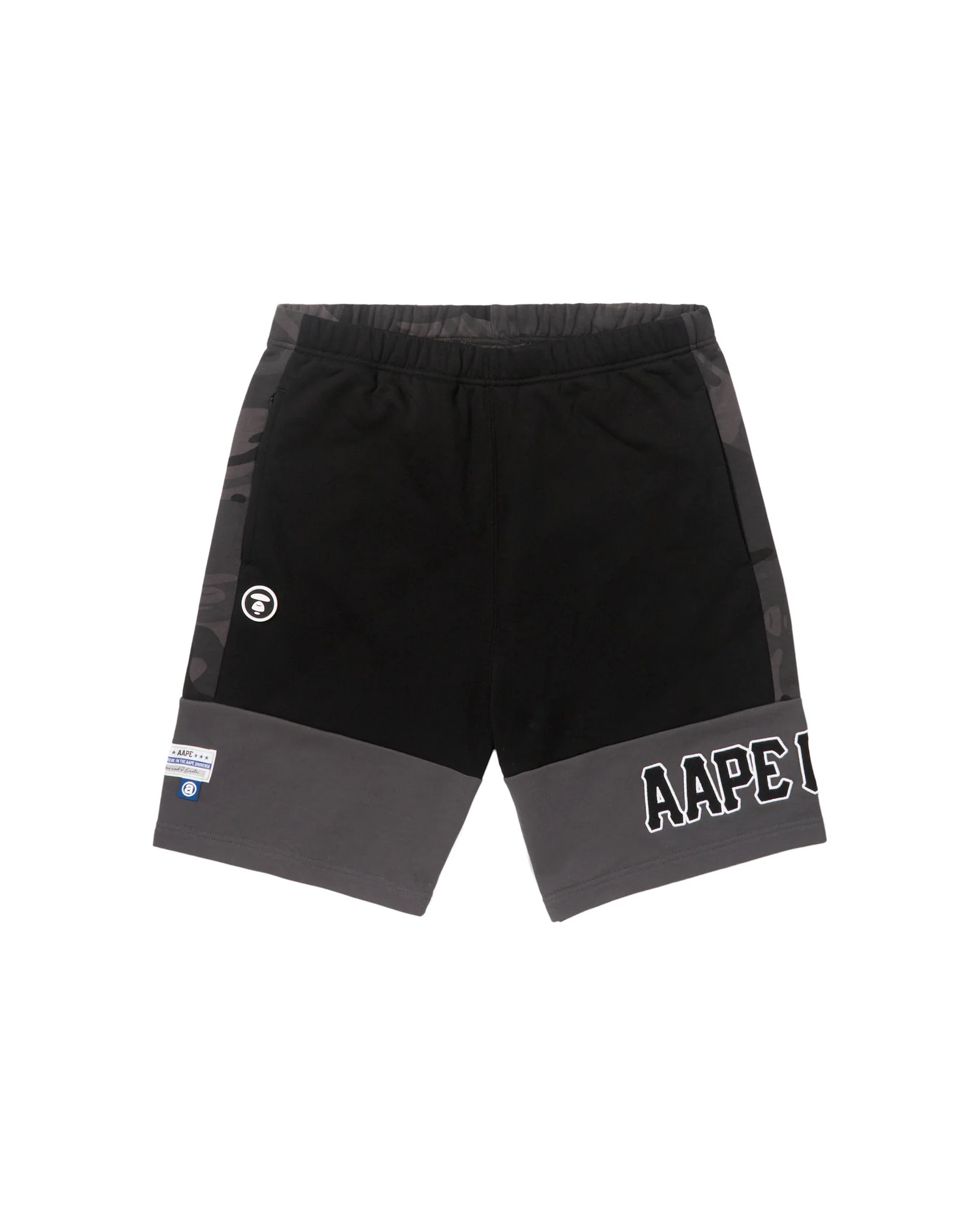 Moonface camo panelled sweat shorts