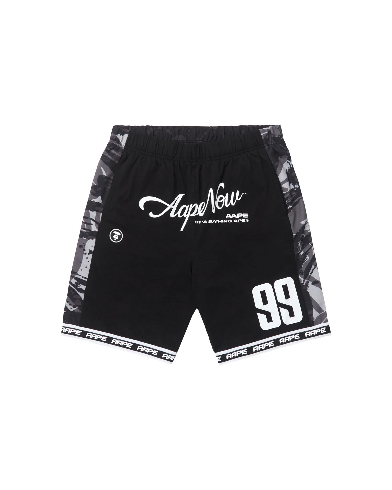 Moonface graphic reversible basketball shorts