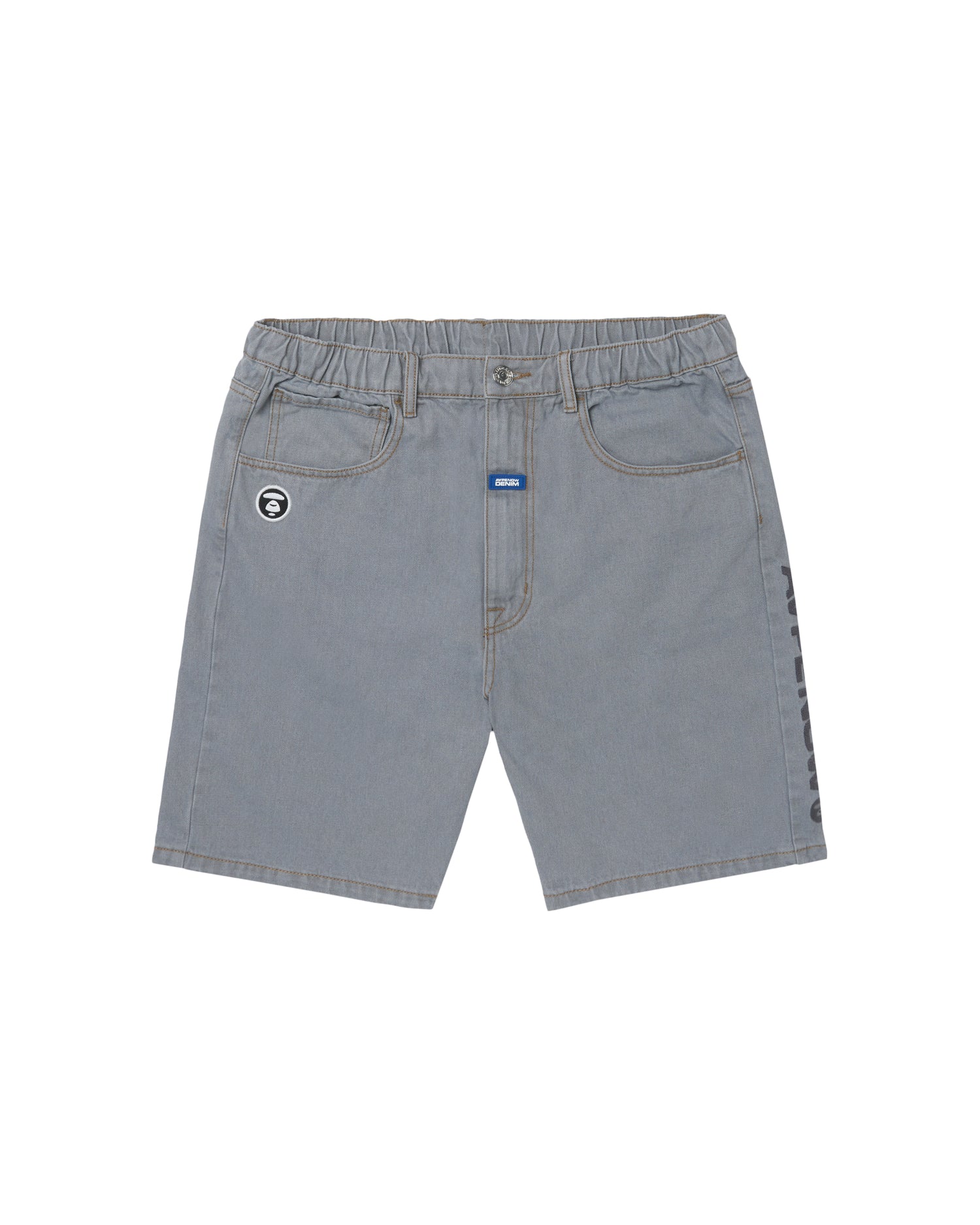 Moonface embroidered relaxed denim shorts