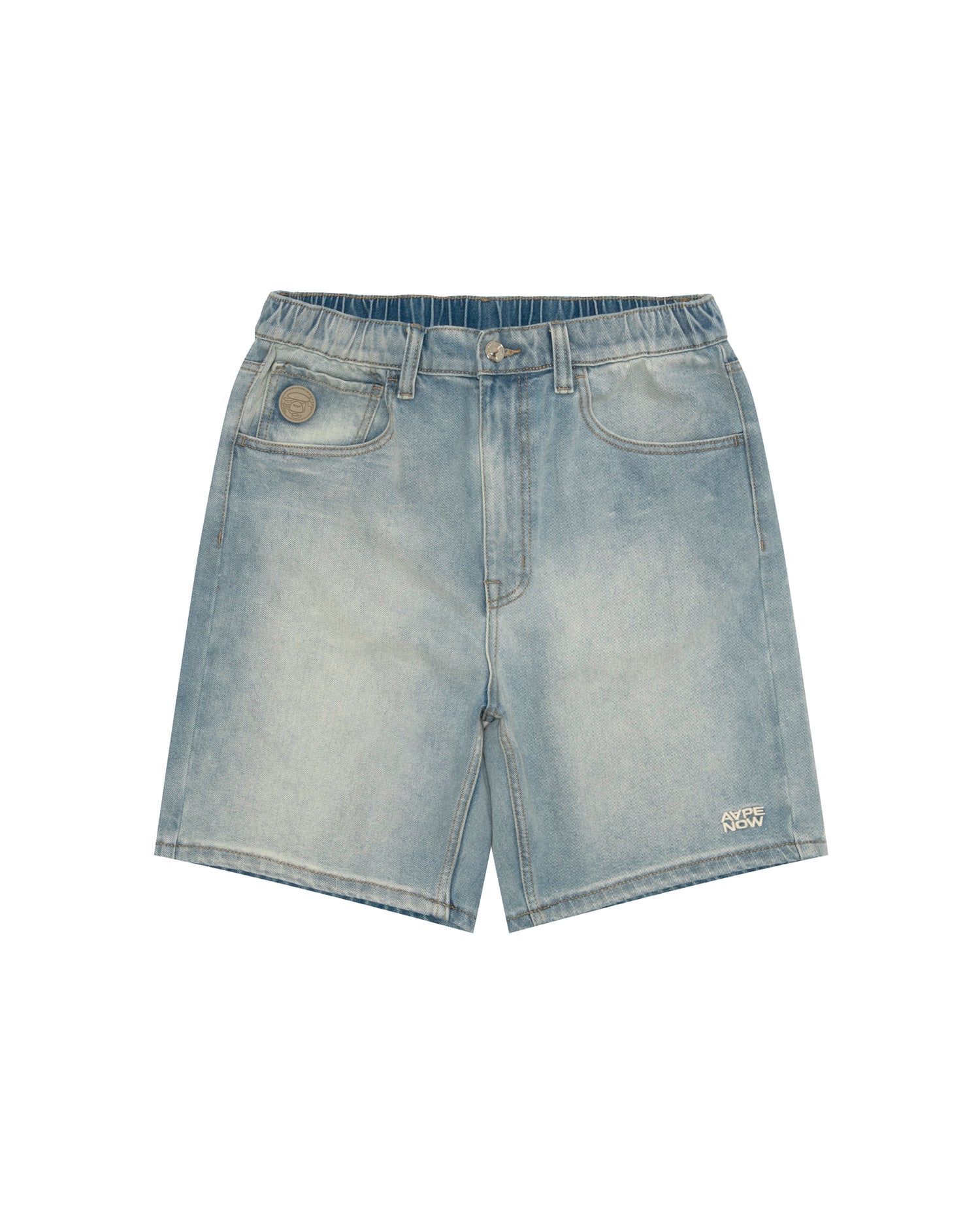 AAPENOW moonface denim shorts