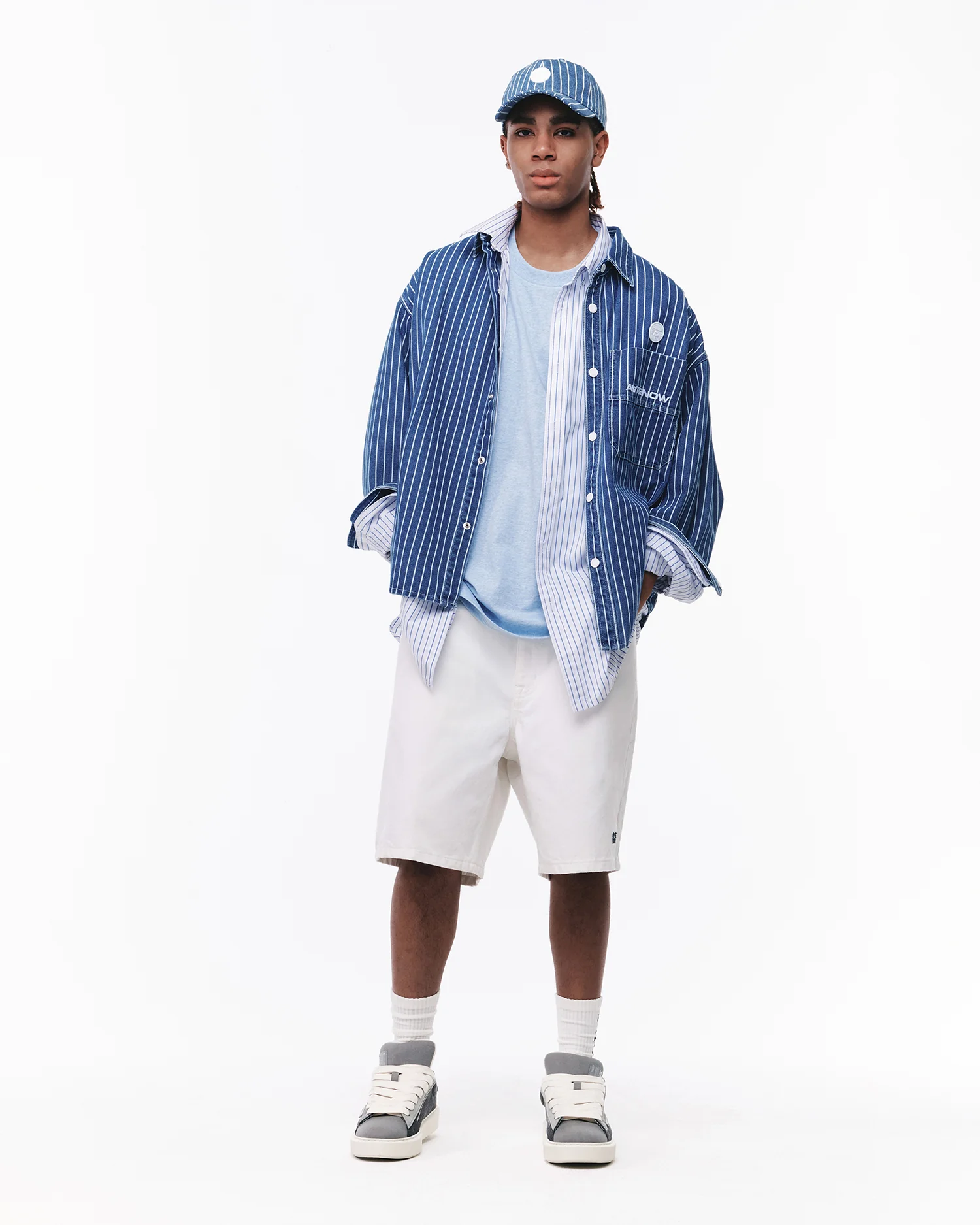AAPENOW moonface denim shorts - Image 2