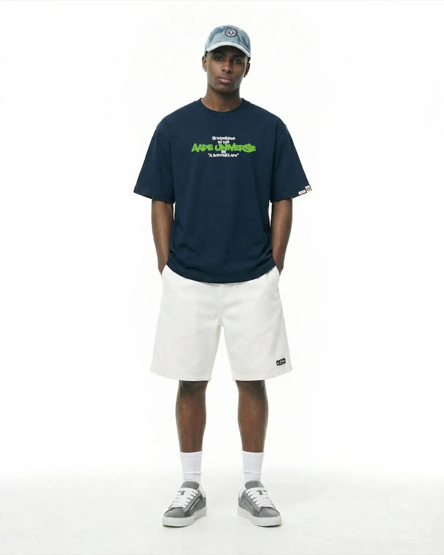 AAPENOW moonface denim shorts - Image 4