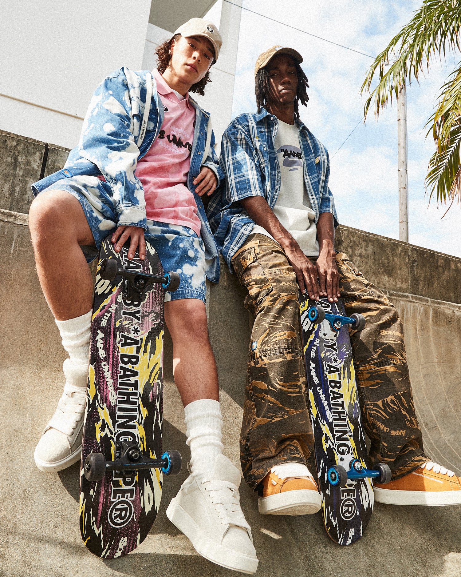 AAPEUNVS splatter printed denim shorts - Image 2