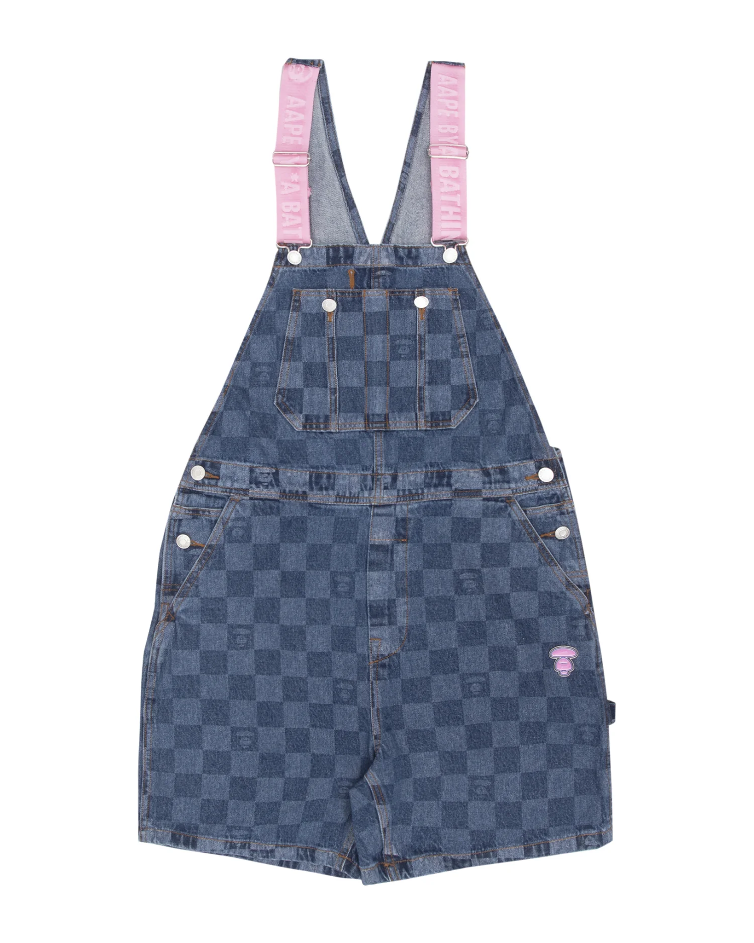 Moonface check suspender shorts