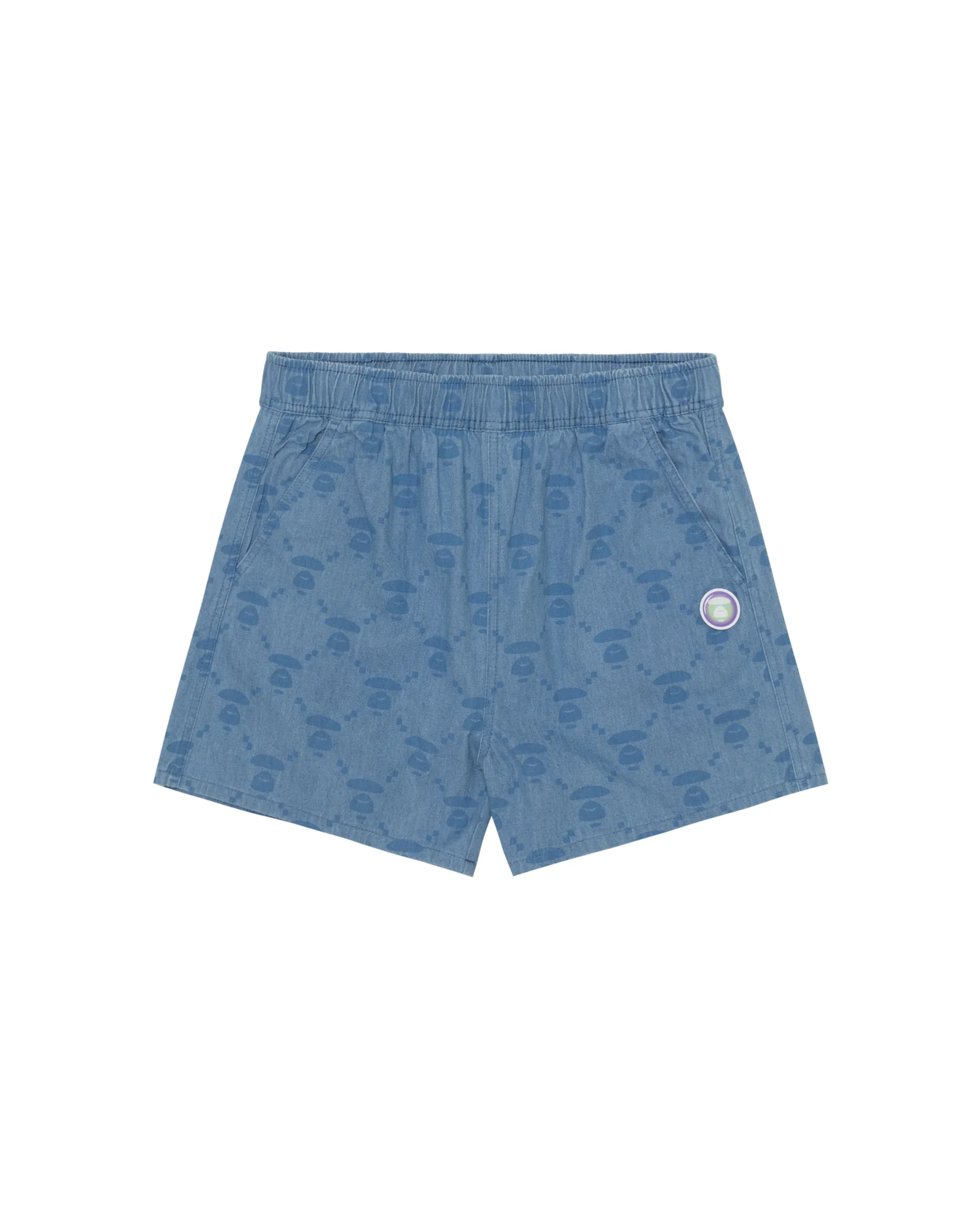 Moonface patterned denim shorts - Image 6