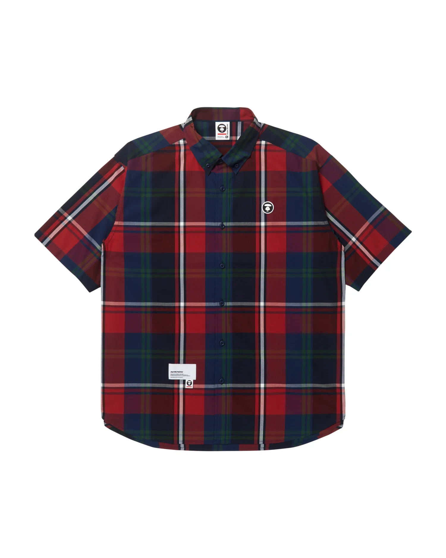 Moonface patch plaid short-sleeve shirt - Image 11