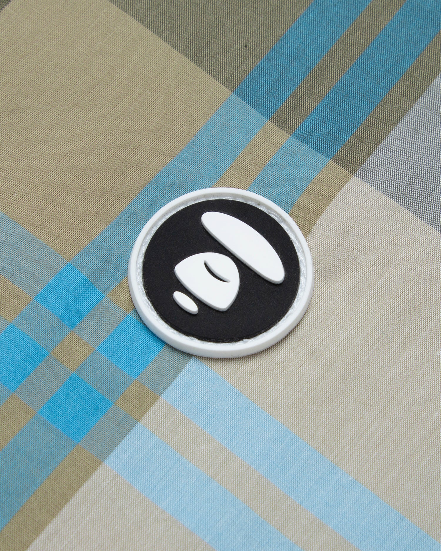 Moonface patch plaid short-sleeve shirt - Image 3