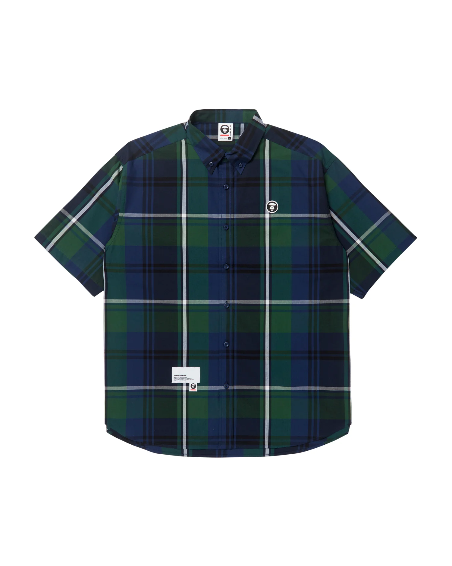 Moonface patch plaid short-sleeve shirt - Image 6
