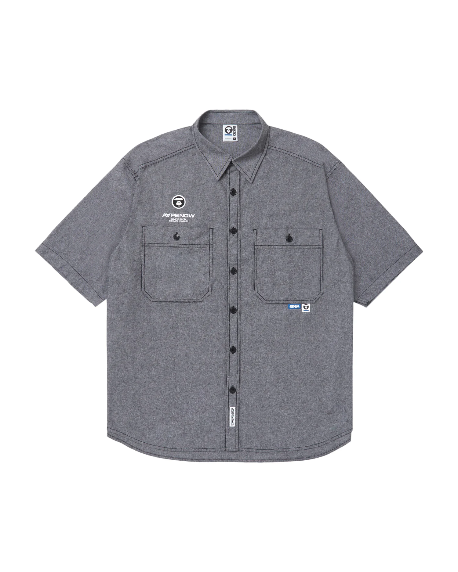 Moonface embroidered short-sleeve shirt