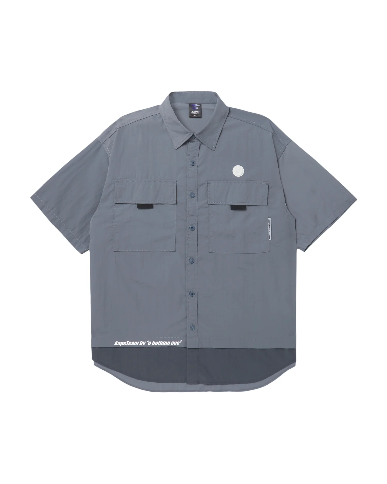 Moonface patch short-sleeve nylon shirt - Image 6