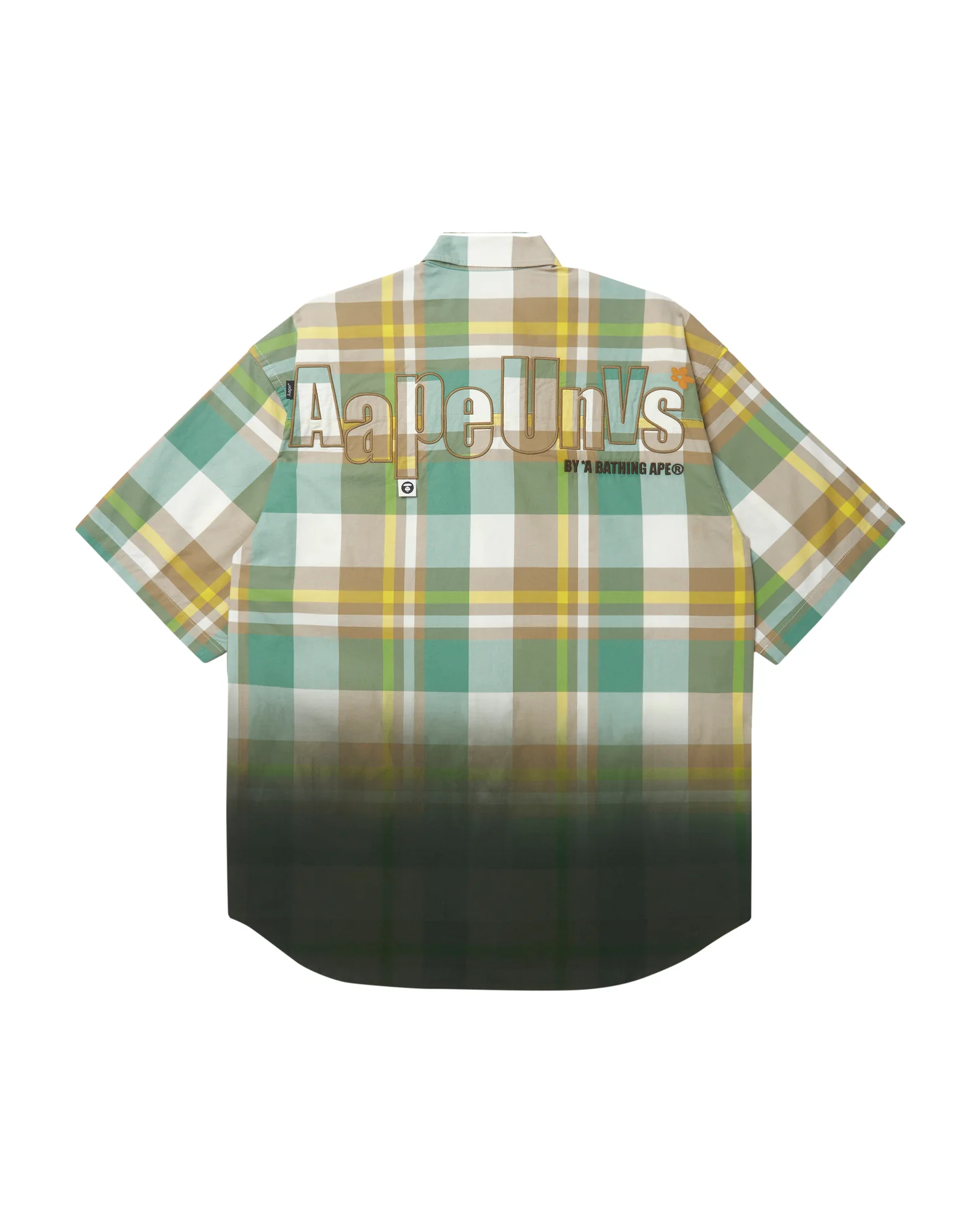 Moonface embroidered gradient plaid short-sleeve shirt - Image 2
