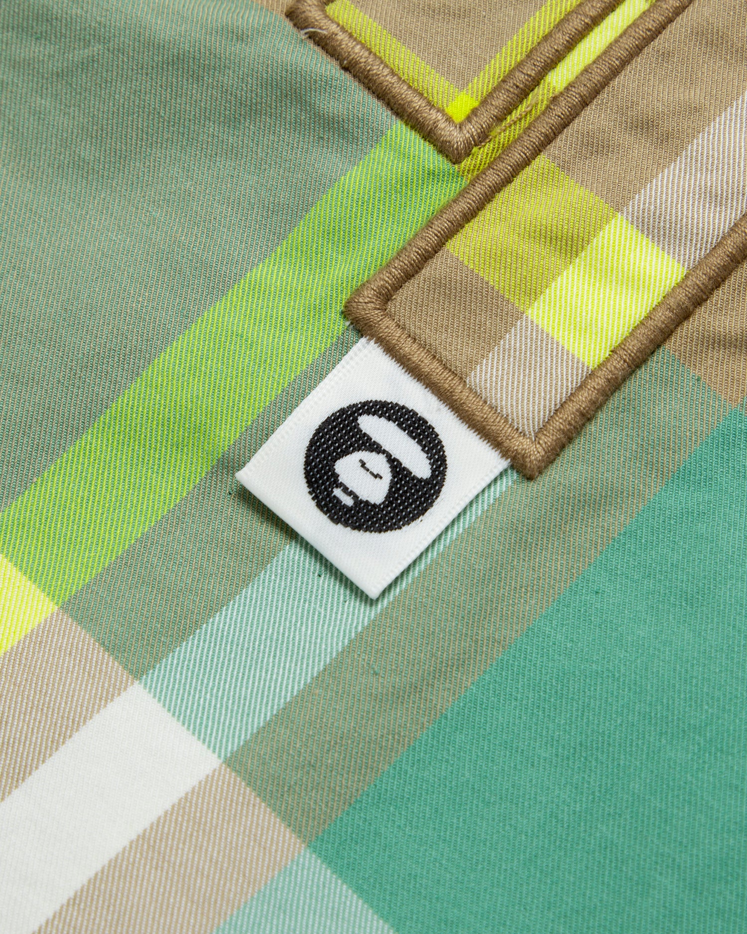 Moonface embroidered gradient plaid short-sleeve shirt - Image 5