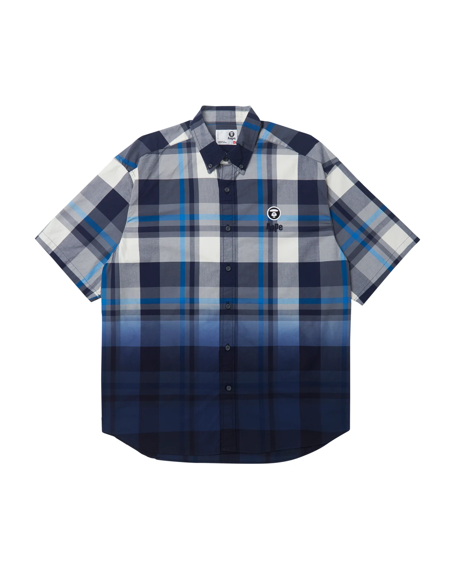 Moonface embroidered gradient plaid short-sleeve shirt - Image 6