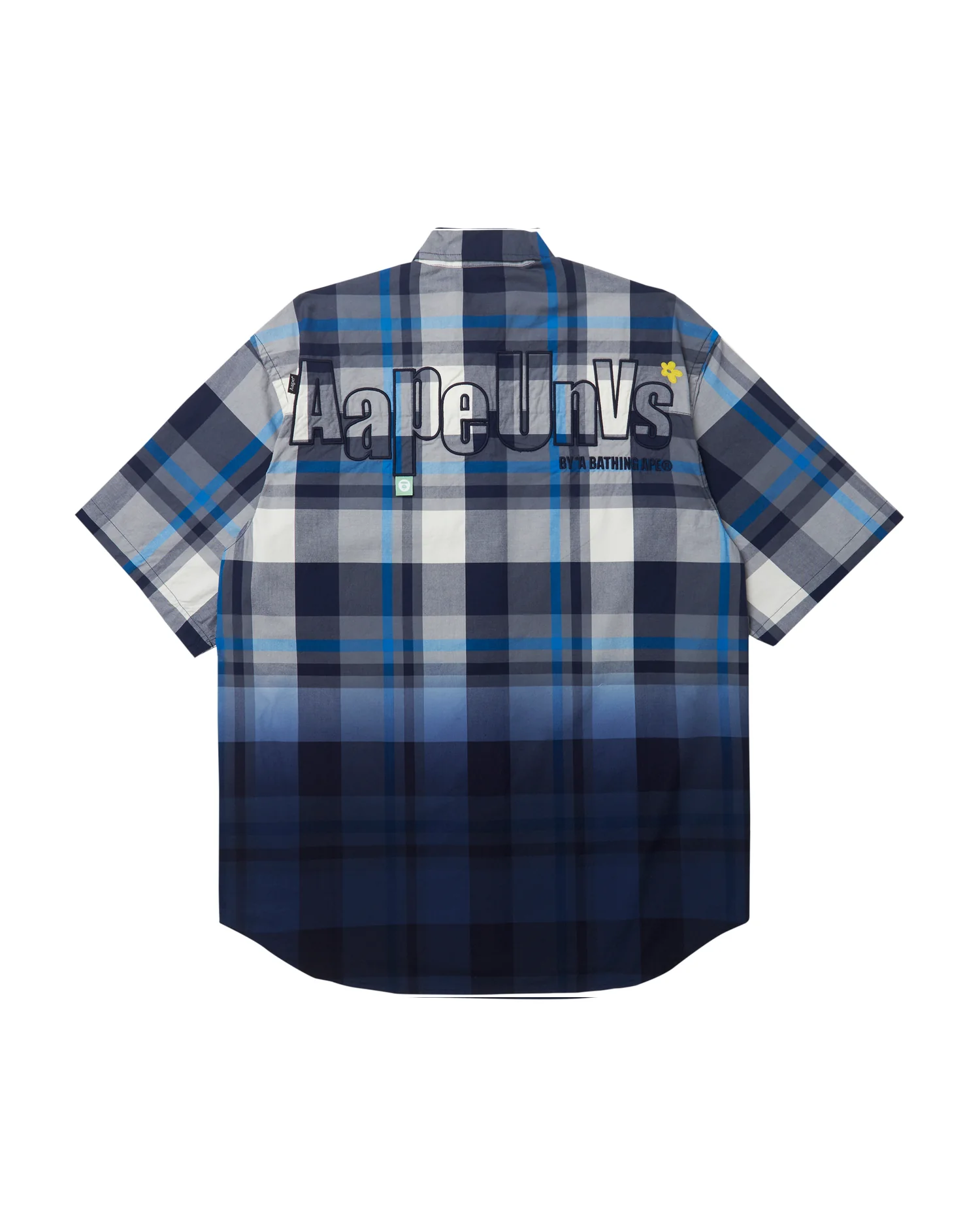 Moonface embroidered gradient plaid short-sleeve shirt - Image 7
