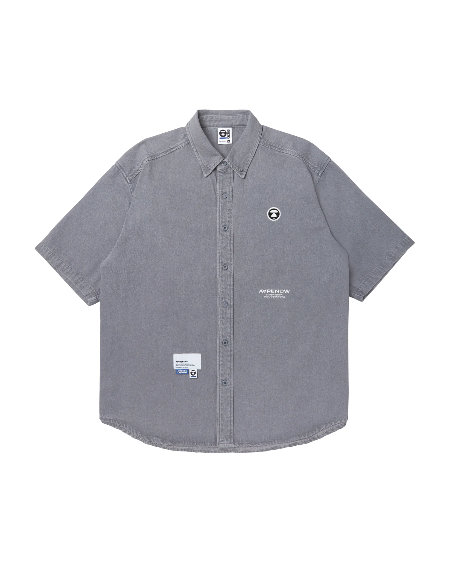Moonface embroidered short-sleeve shirt