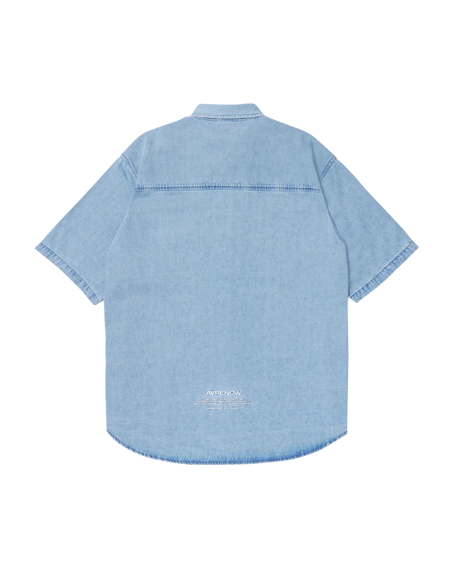 Moonface embroidered short-sleeve denim shirt - Image 2