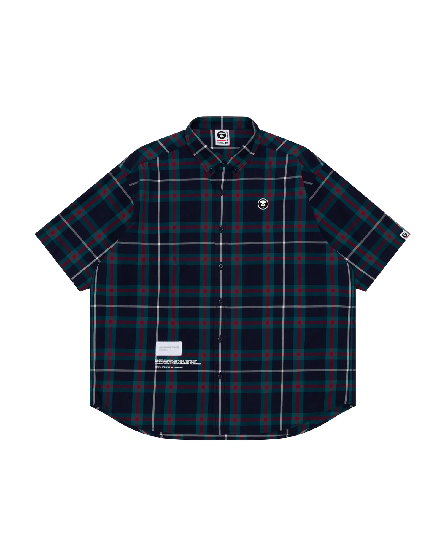 Moonface patch check short-sleeve shirt - Image 6