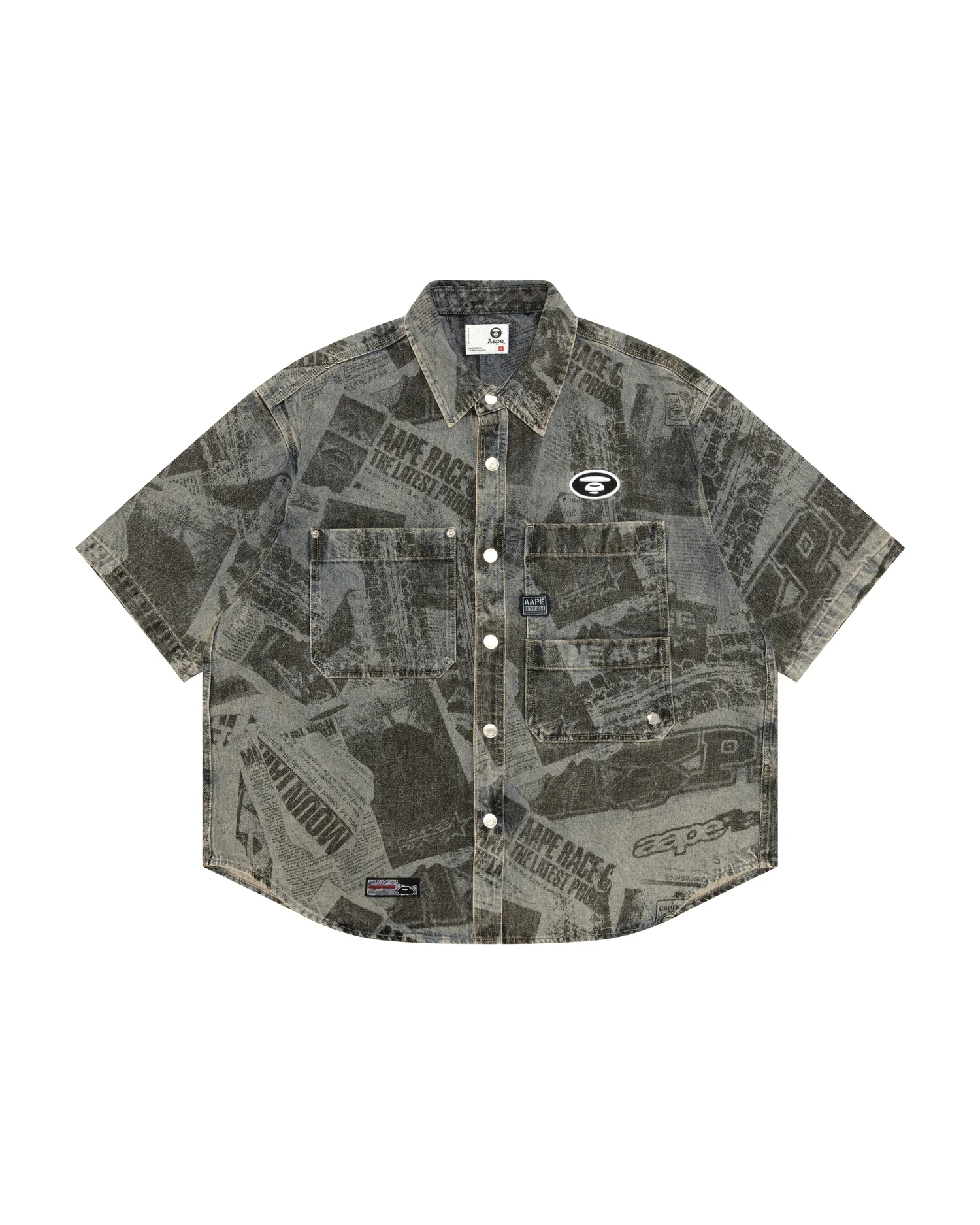 AAPEUNVS moonface graphic short sleeve shirt