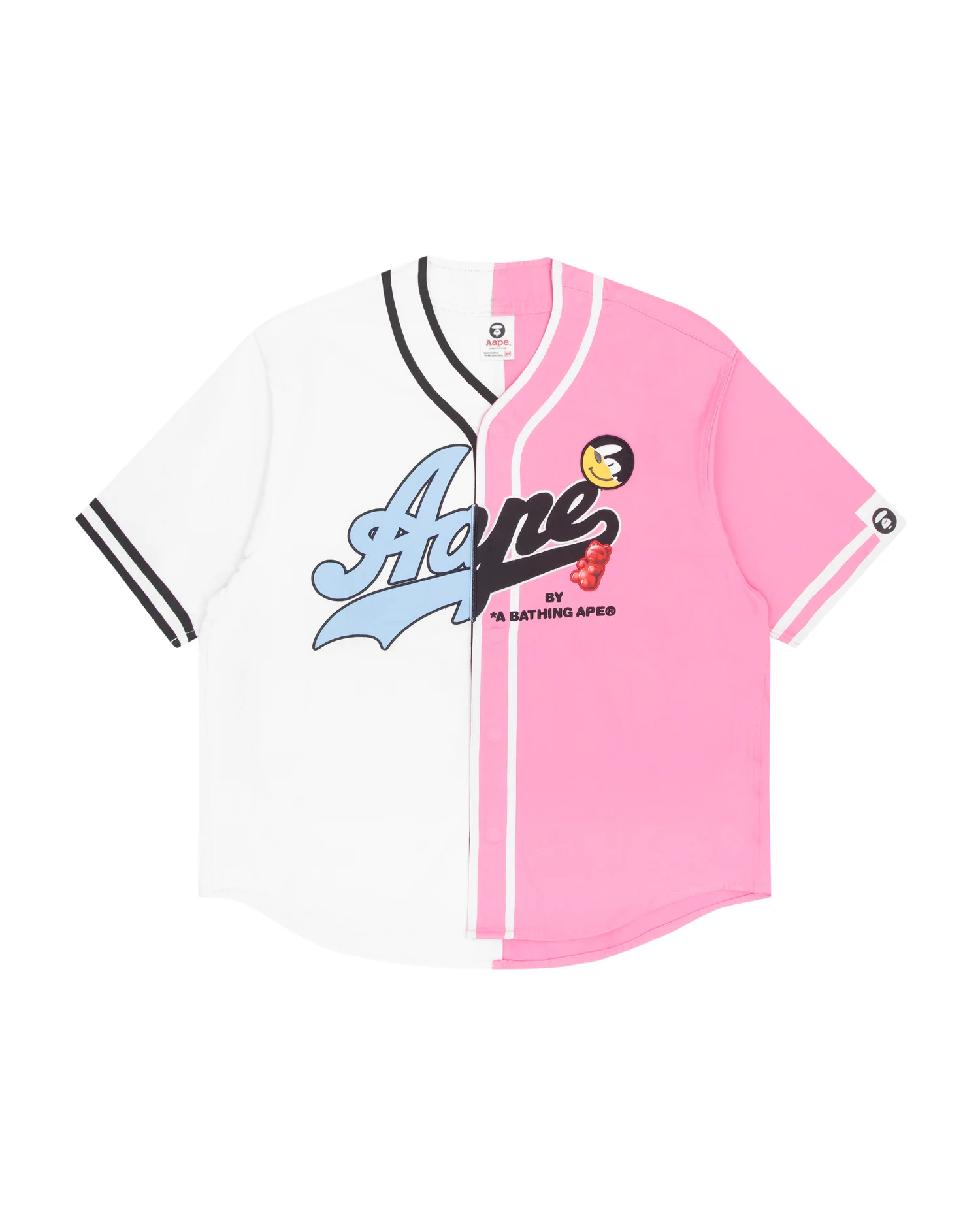 Moonface embroidered baseball shirt