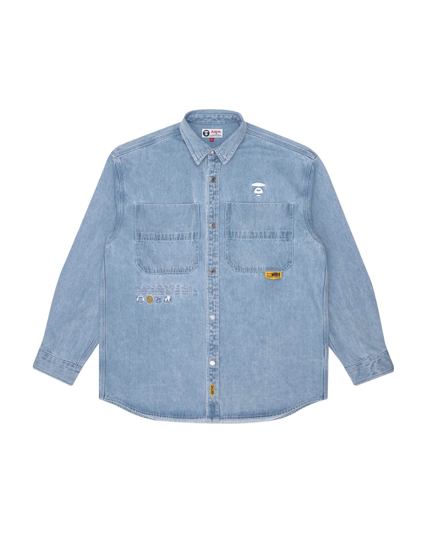 Moonface embroidered denim shirt - Image 6