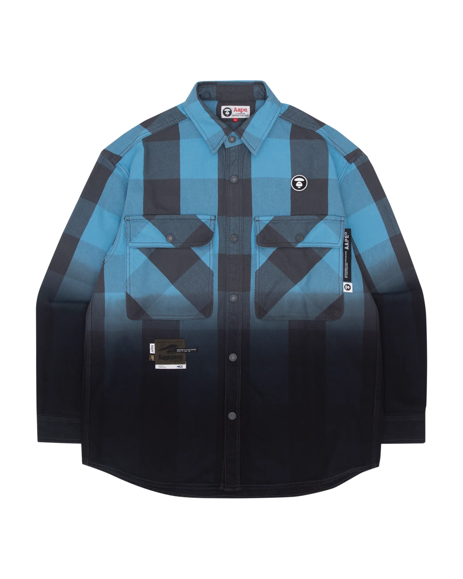 Moonface gradient plaid shirt