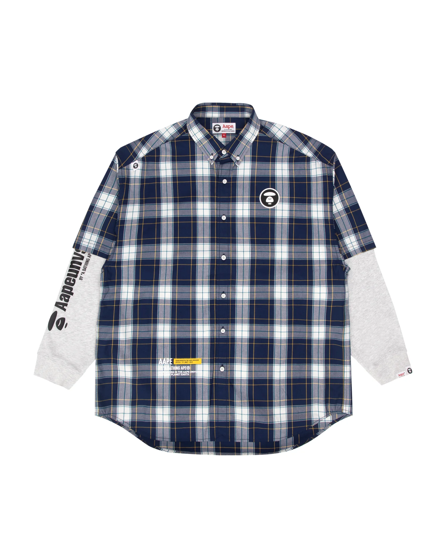 Moonface panelled button-down shirt
