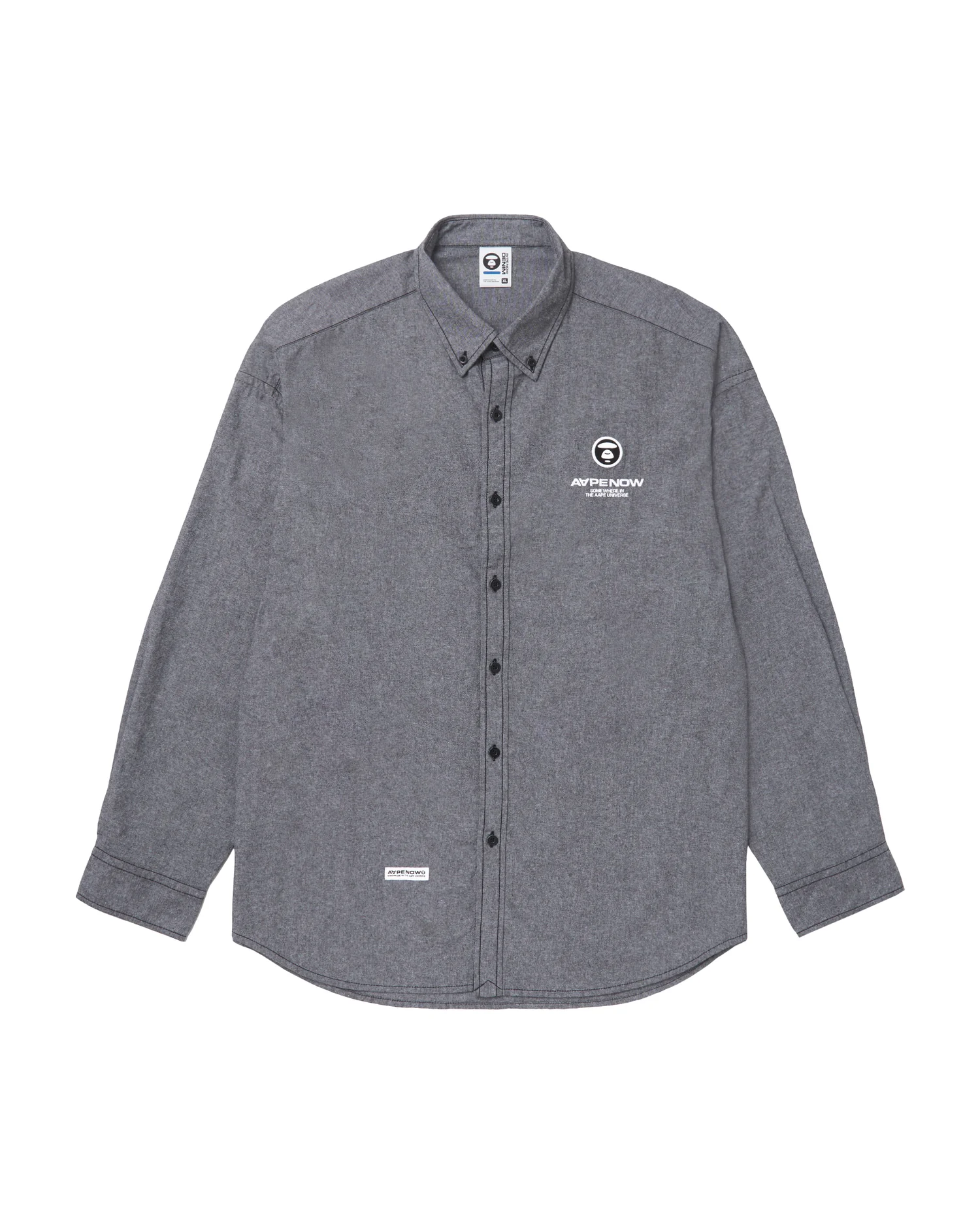 Moonface patch button-down shirt