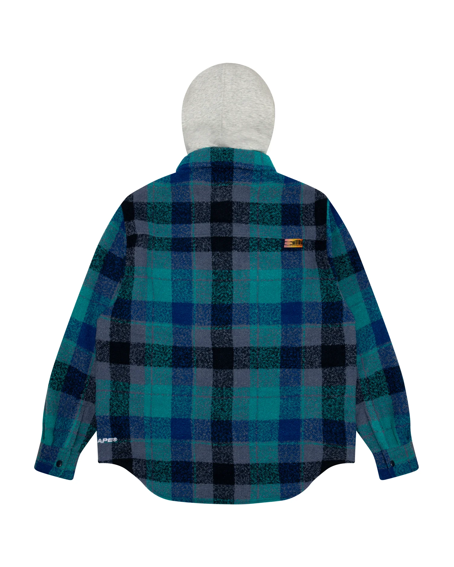 Moonface check-panelled hooded shirt jacket - Image 7
