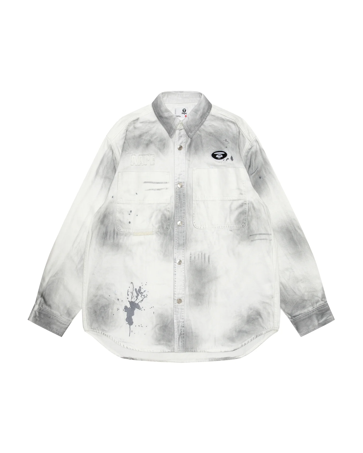 Moonface splatter embroidered work shirt