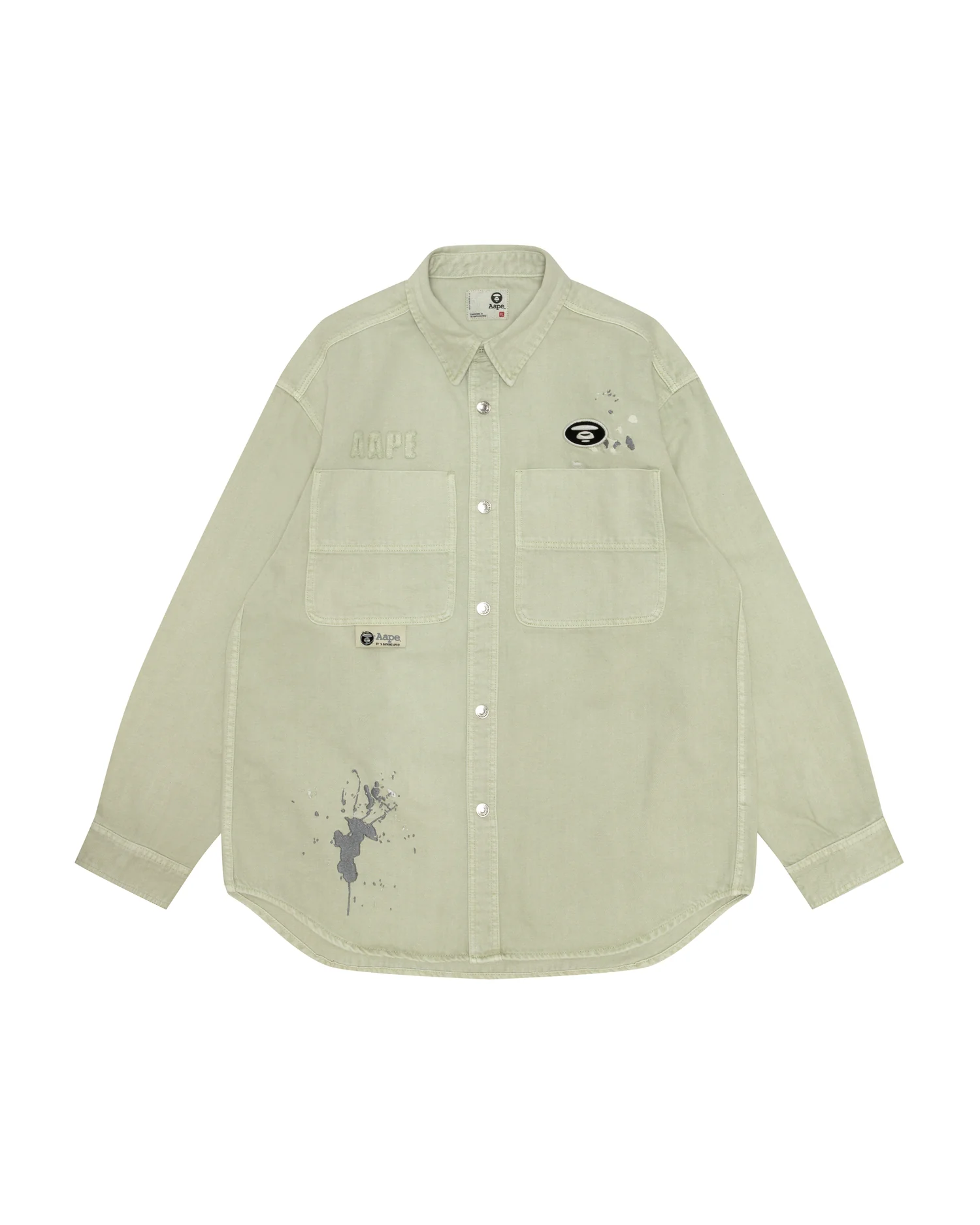 Moonface splatter embroidered work shirt - Image 6