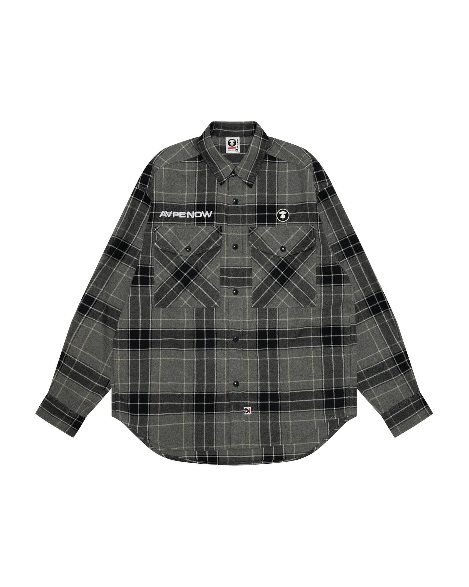 AAPENOW moonface logo check long sleeve shirt
