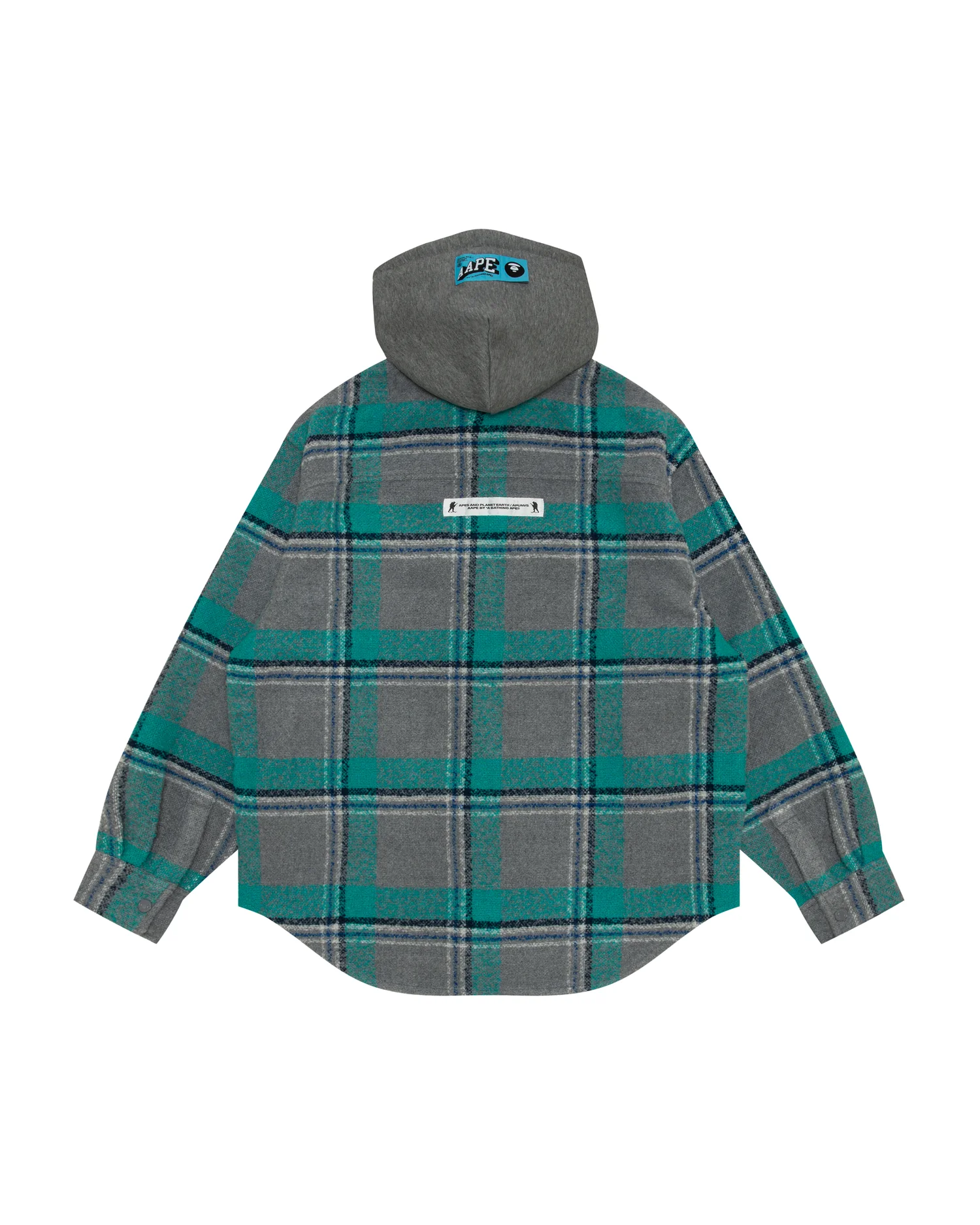 Check hooded button down jacket - Image 7