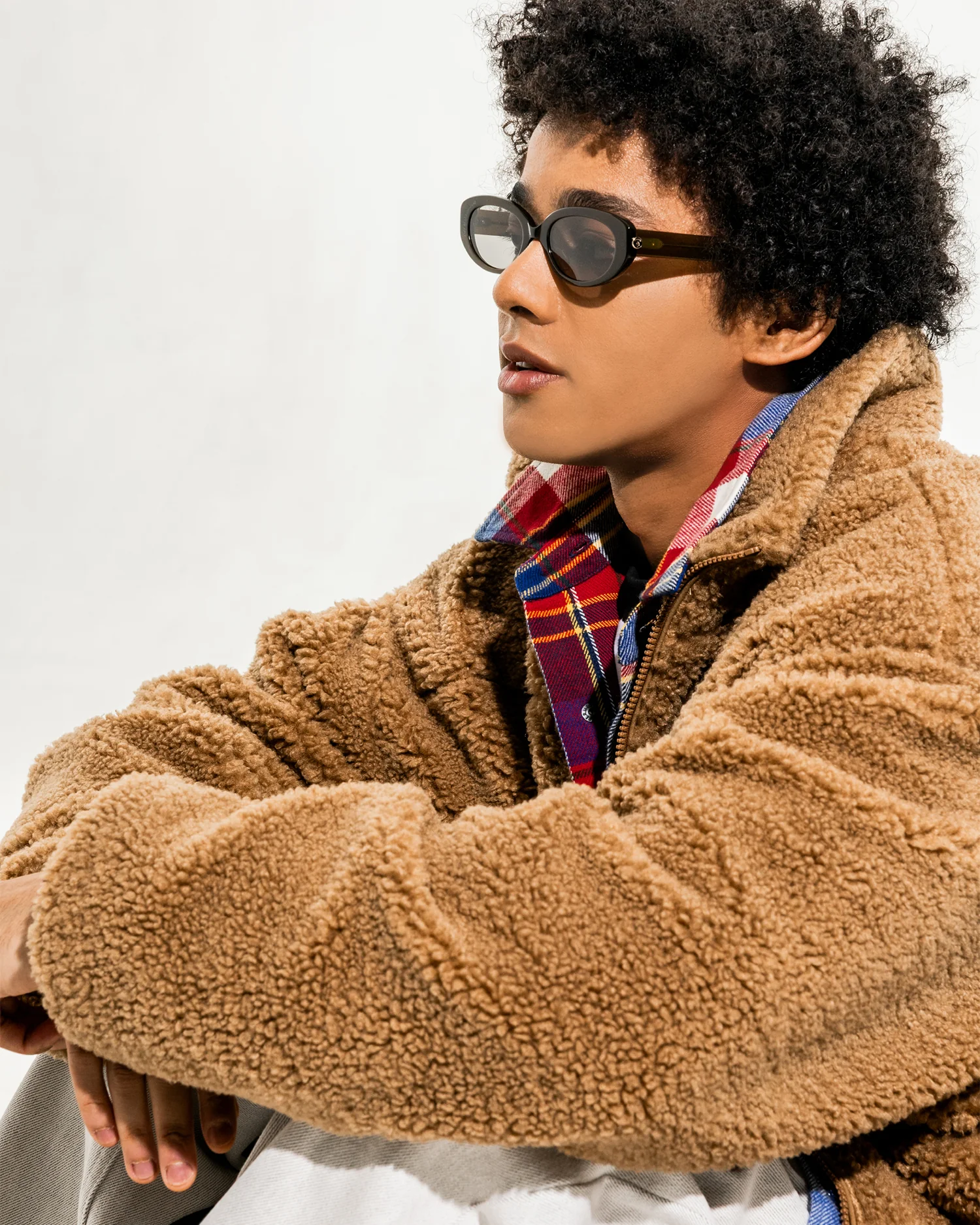 AAPENOW moonface check hooded shirt jacket - Image 3