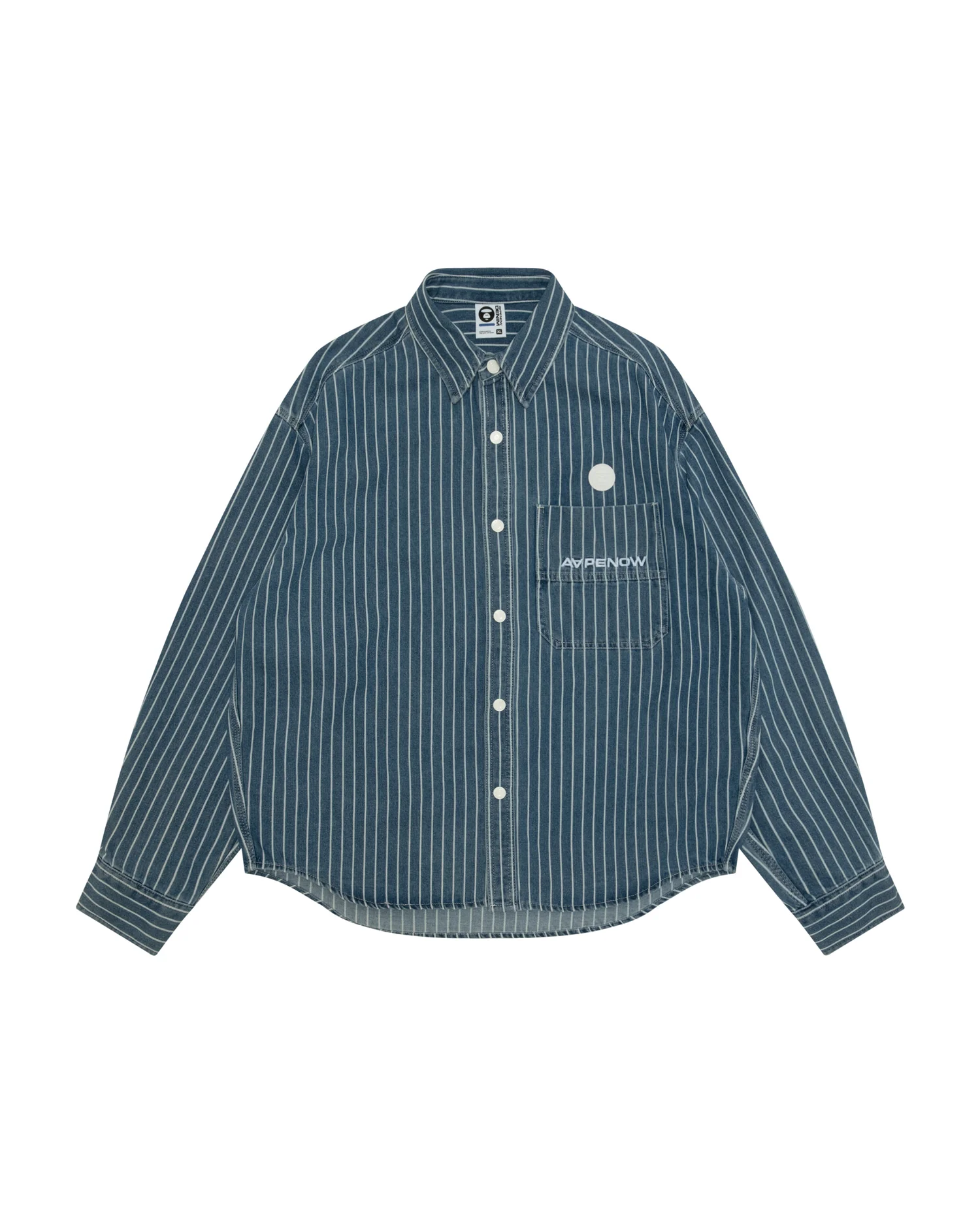 AAPENOW moonface striped long sleeve shirt