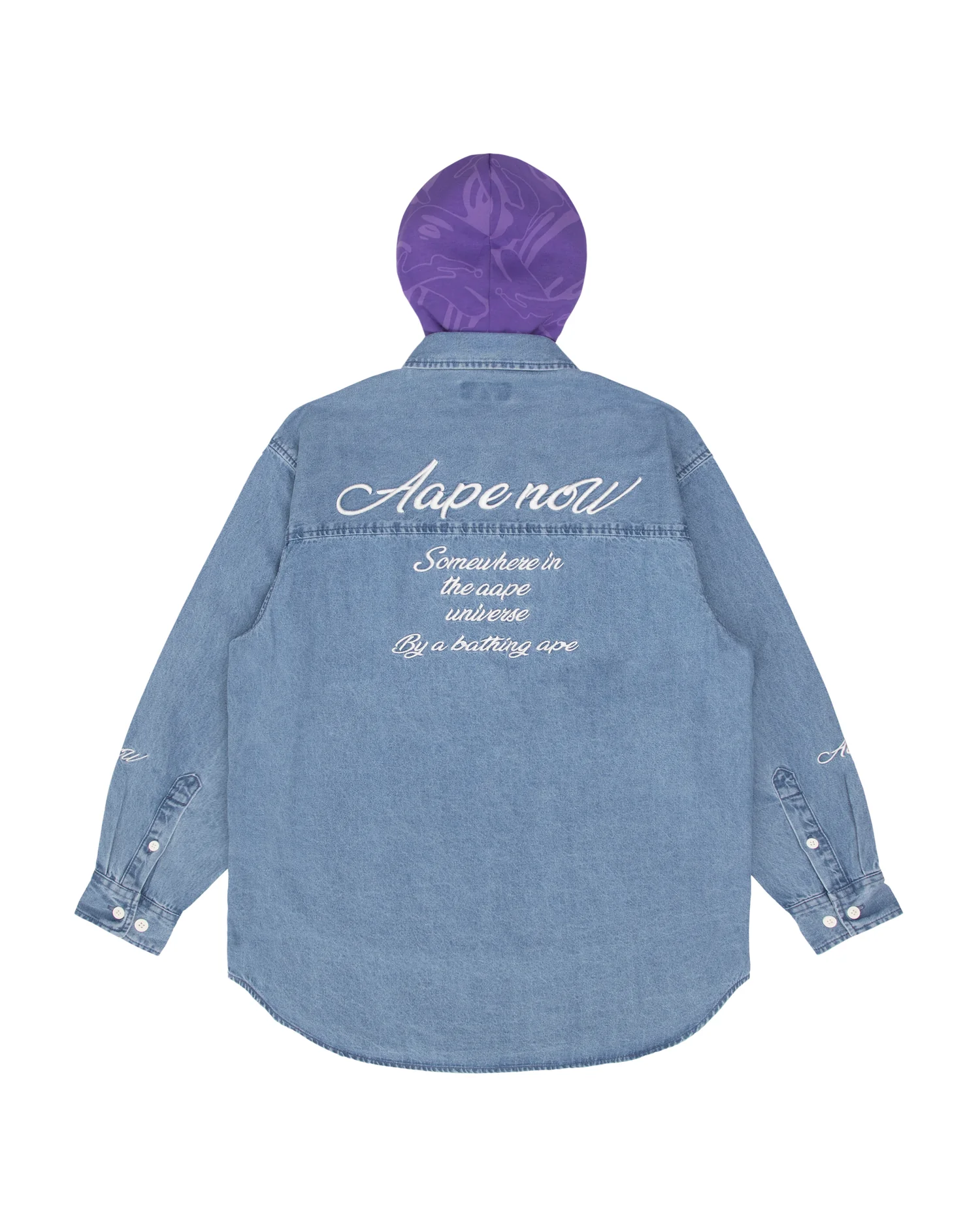Moonface embroidered hooded shirt - Image 2