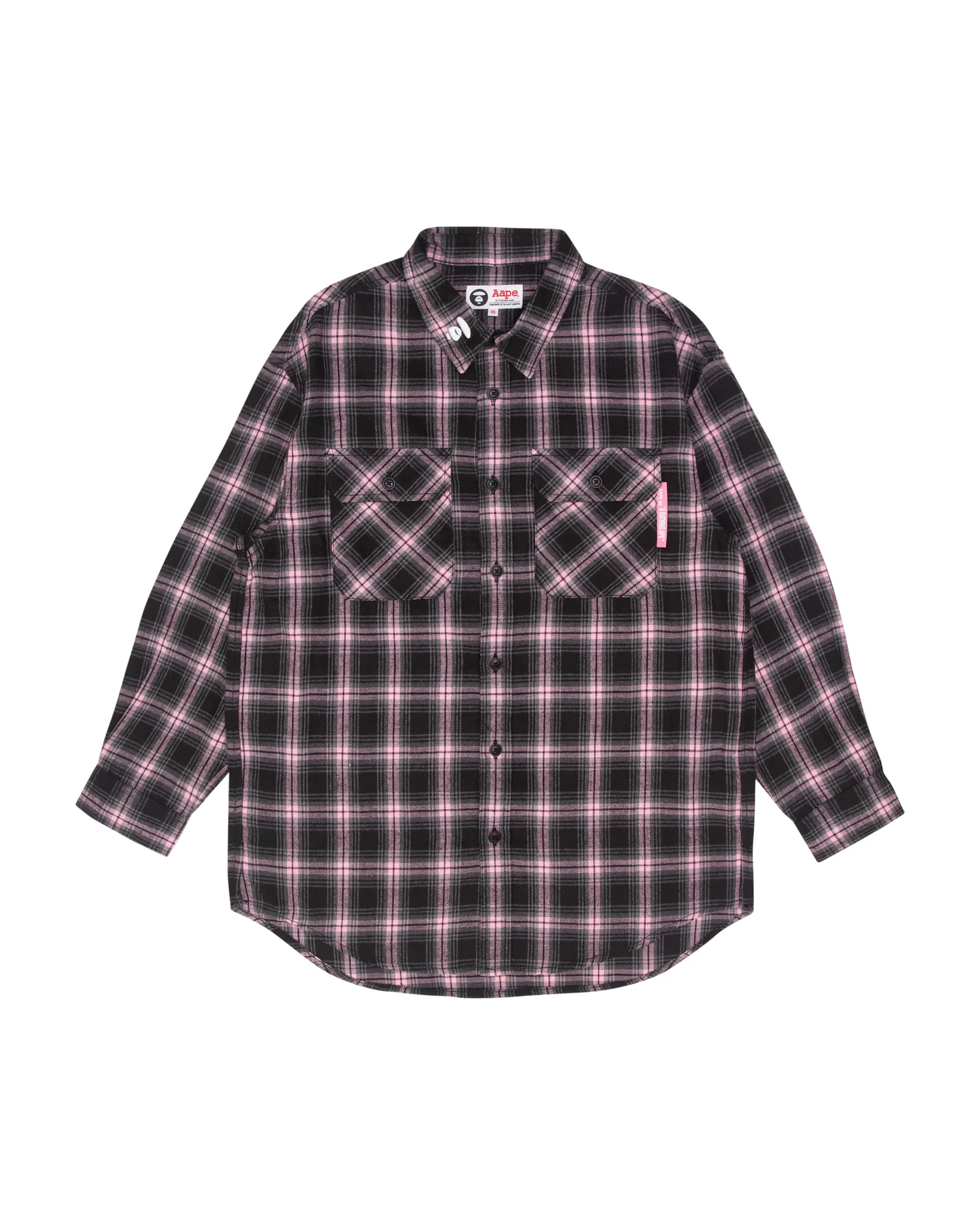 Moonface chest pocket plaid shirt