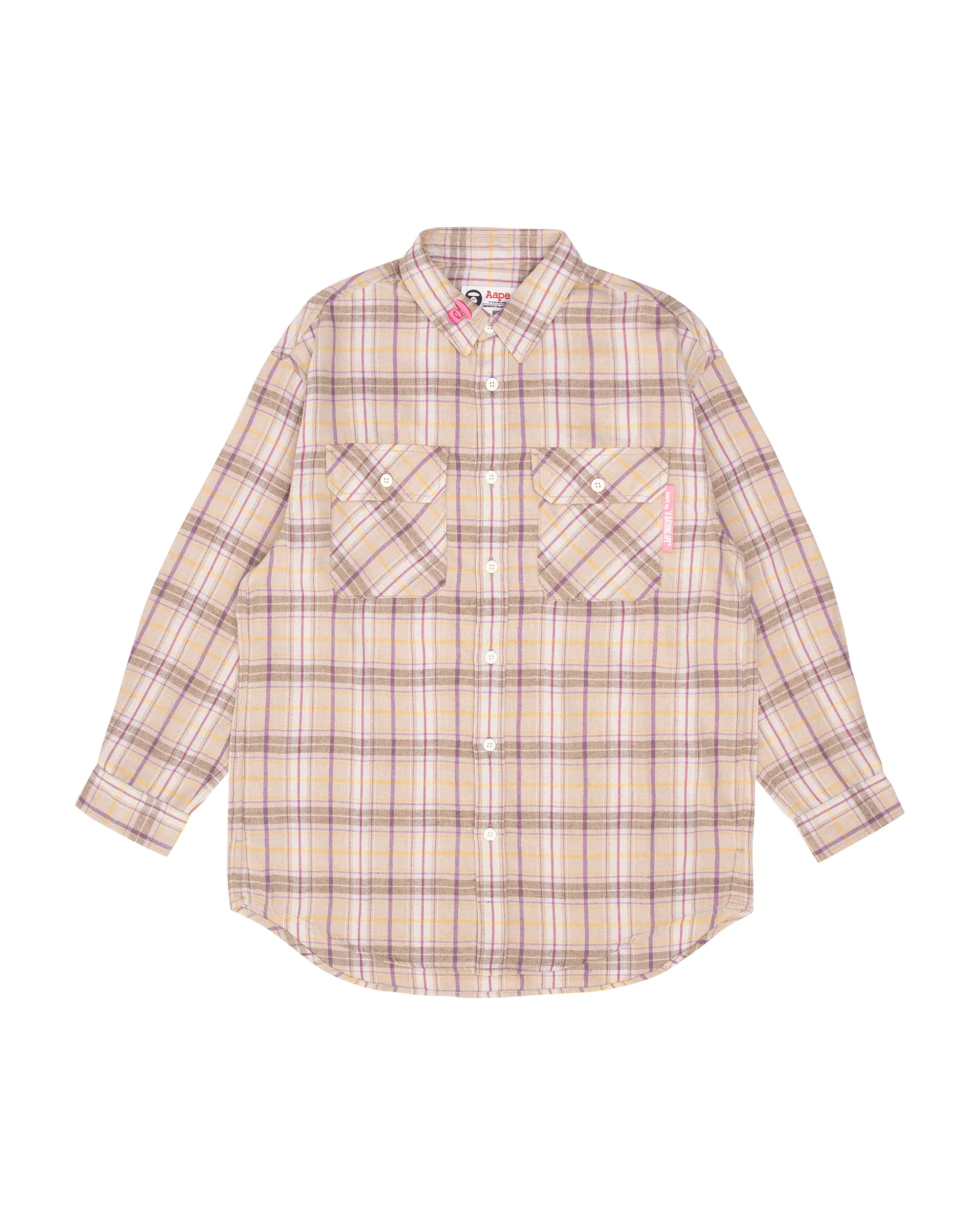 Moonface chest pocket plaid shirt