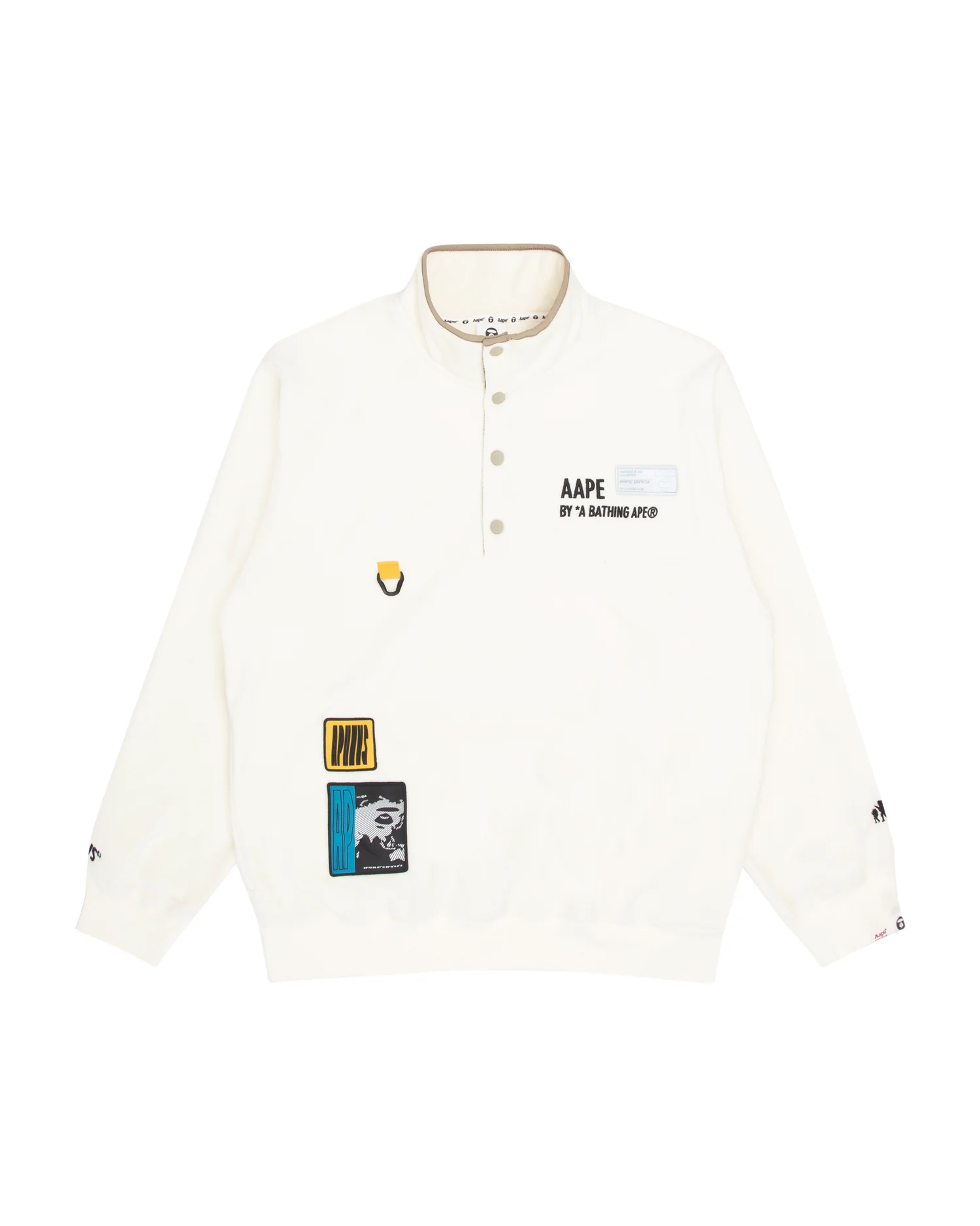 Buttoned patched fleece sweatshirt - Image 6