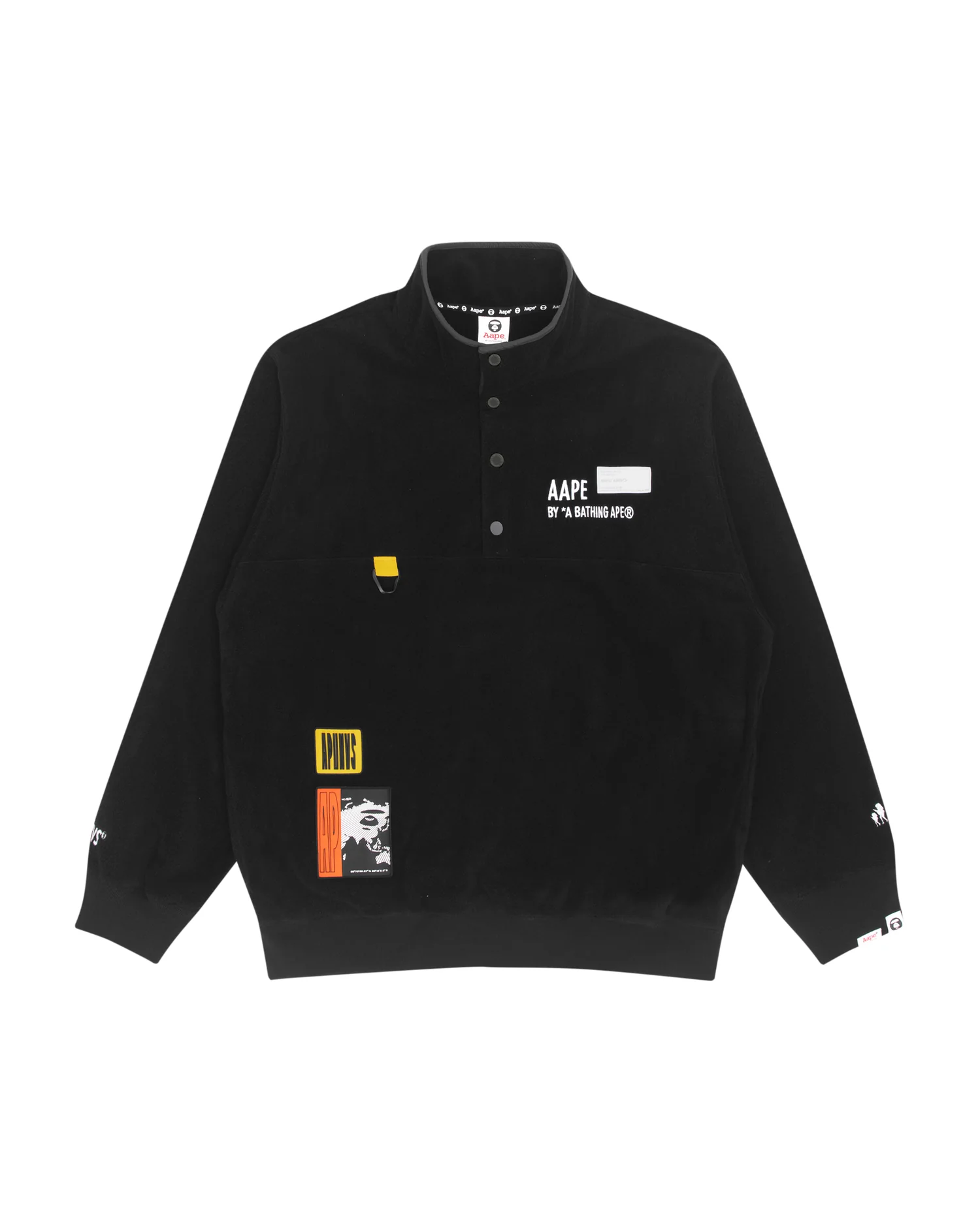Buttoned patched fleece sweatshirt - Image 7