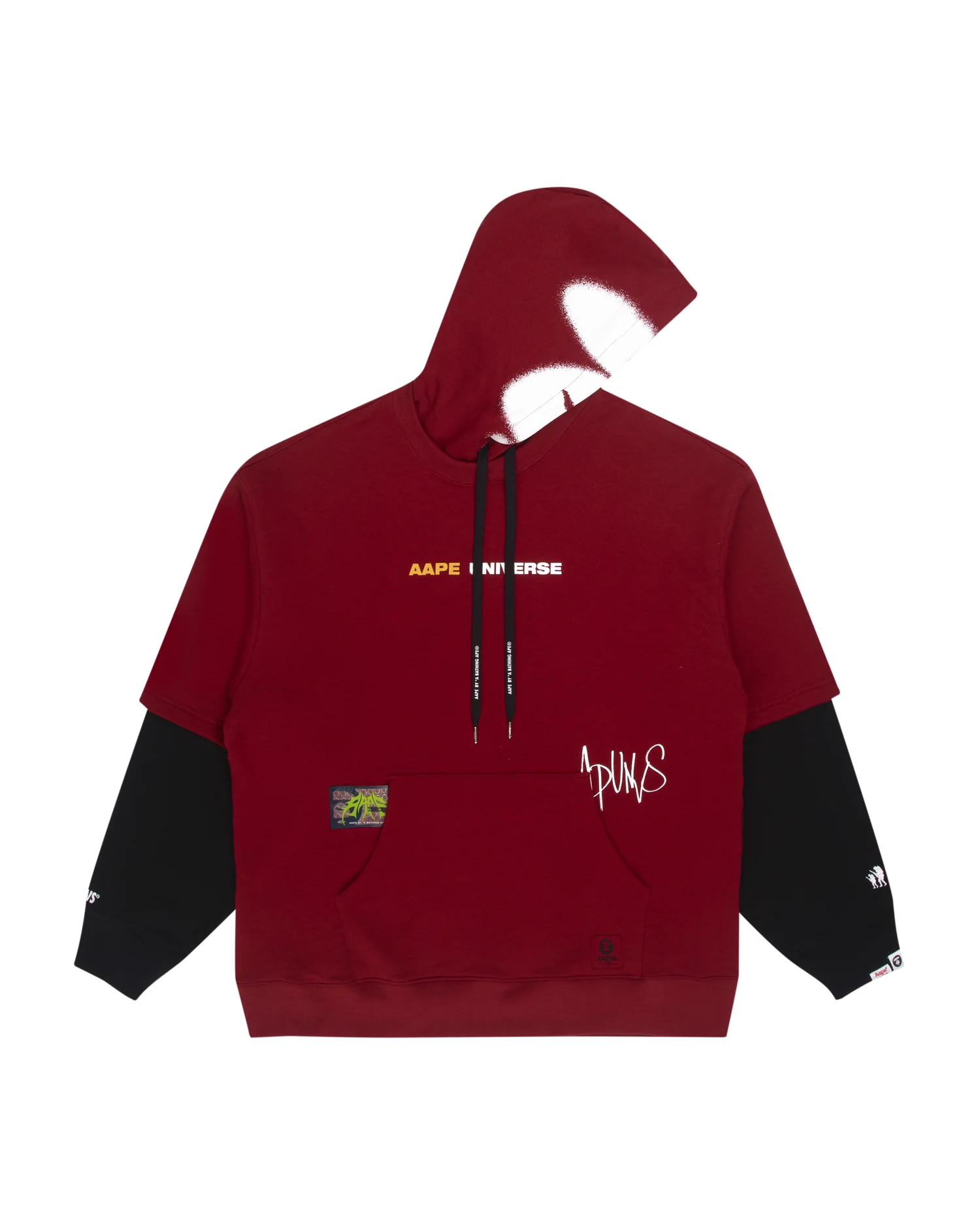 Moonface layered hoodie