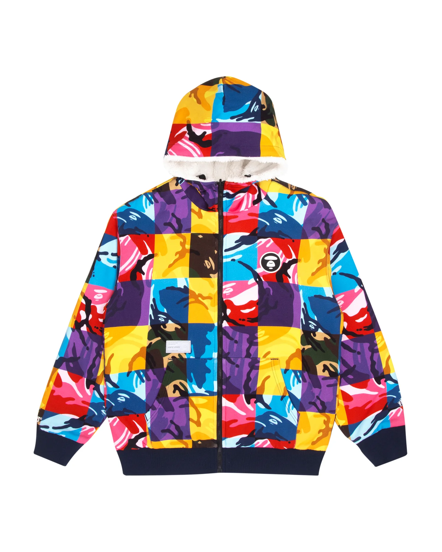 Reversible zip fleece hoodie