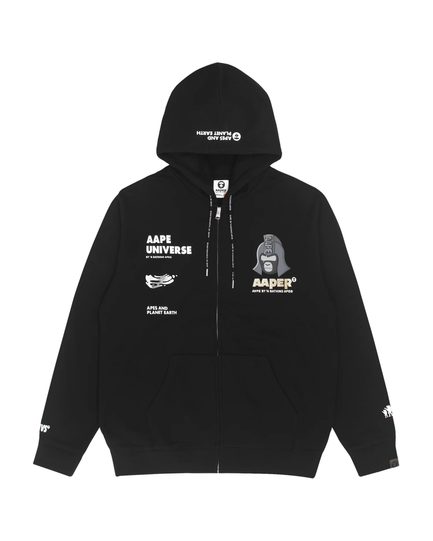 Graphic back zip-up hoodie