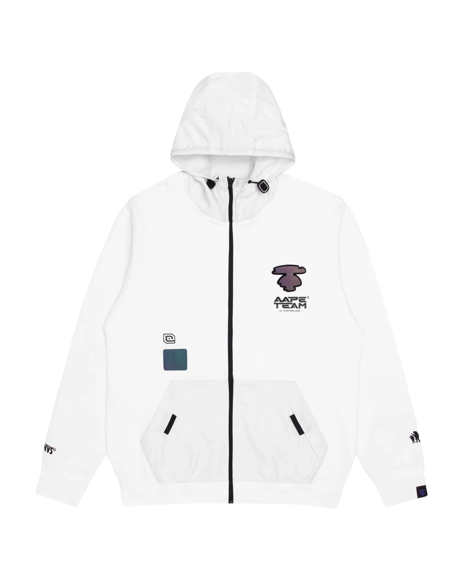 Moonface panelled zip-up hoodie - Image 6