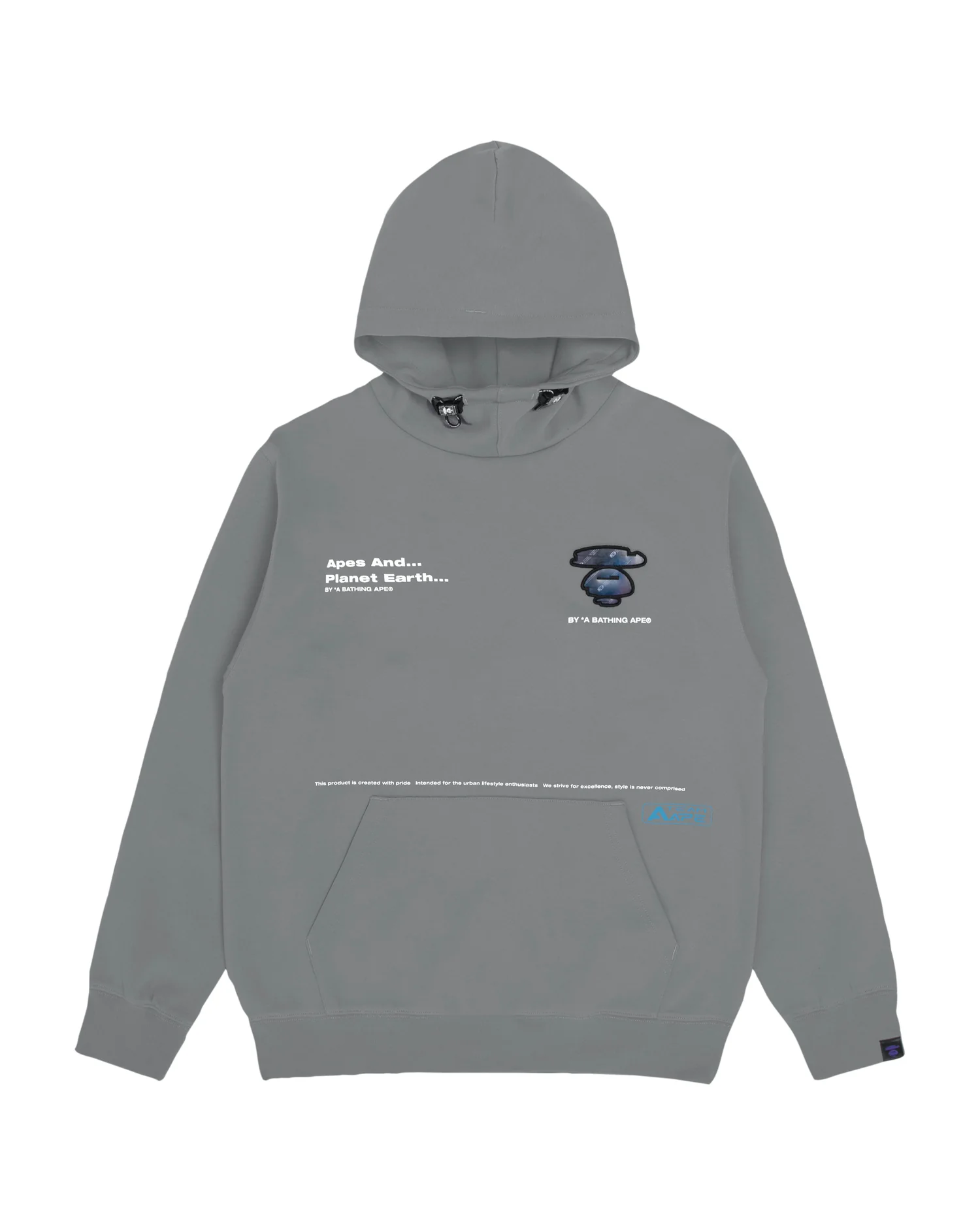 Moonface patch drawstring sleeve hoodie - Image 6