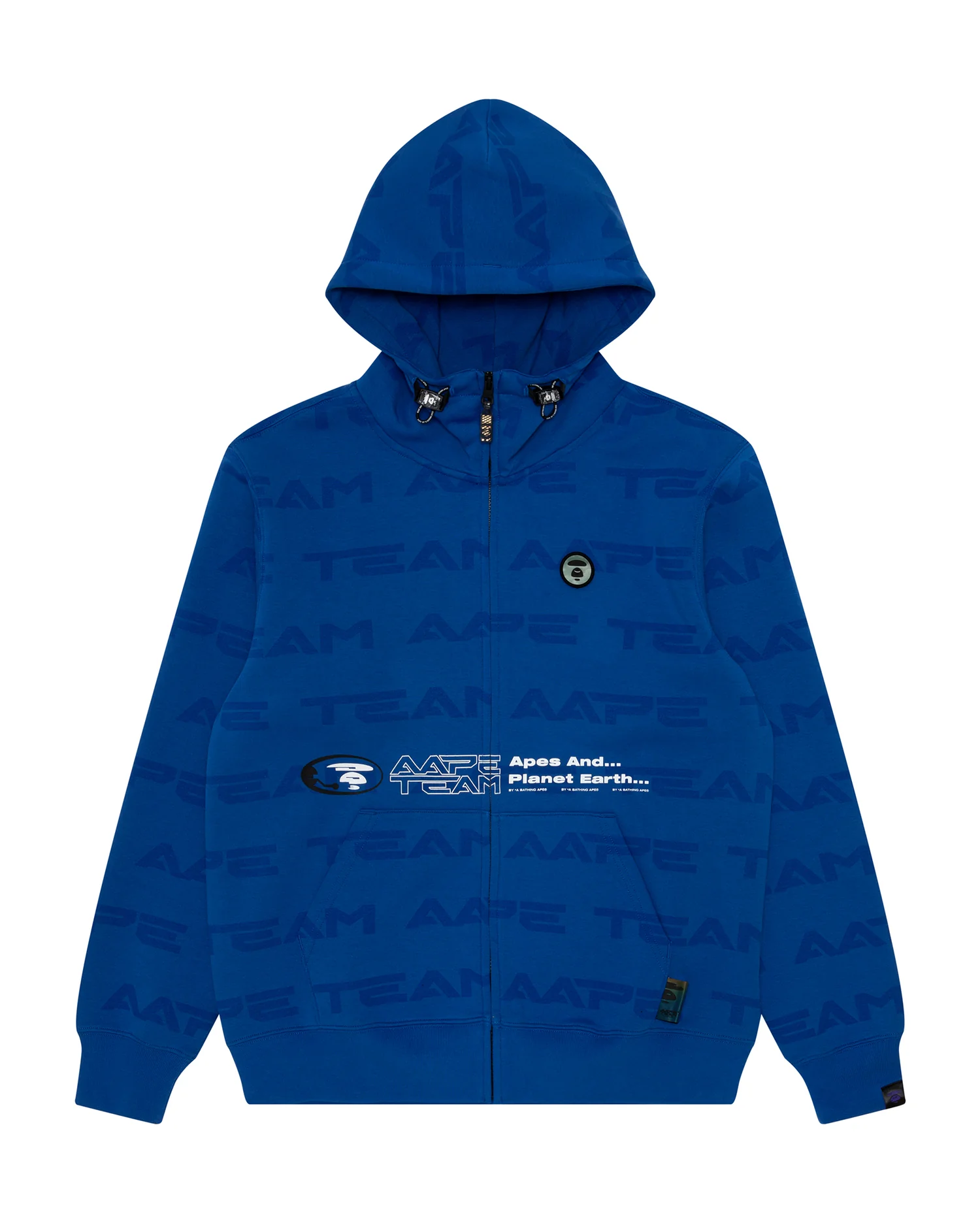 Moonface logo monogram zip-up hoodie
